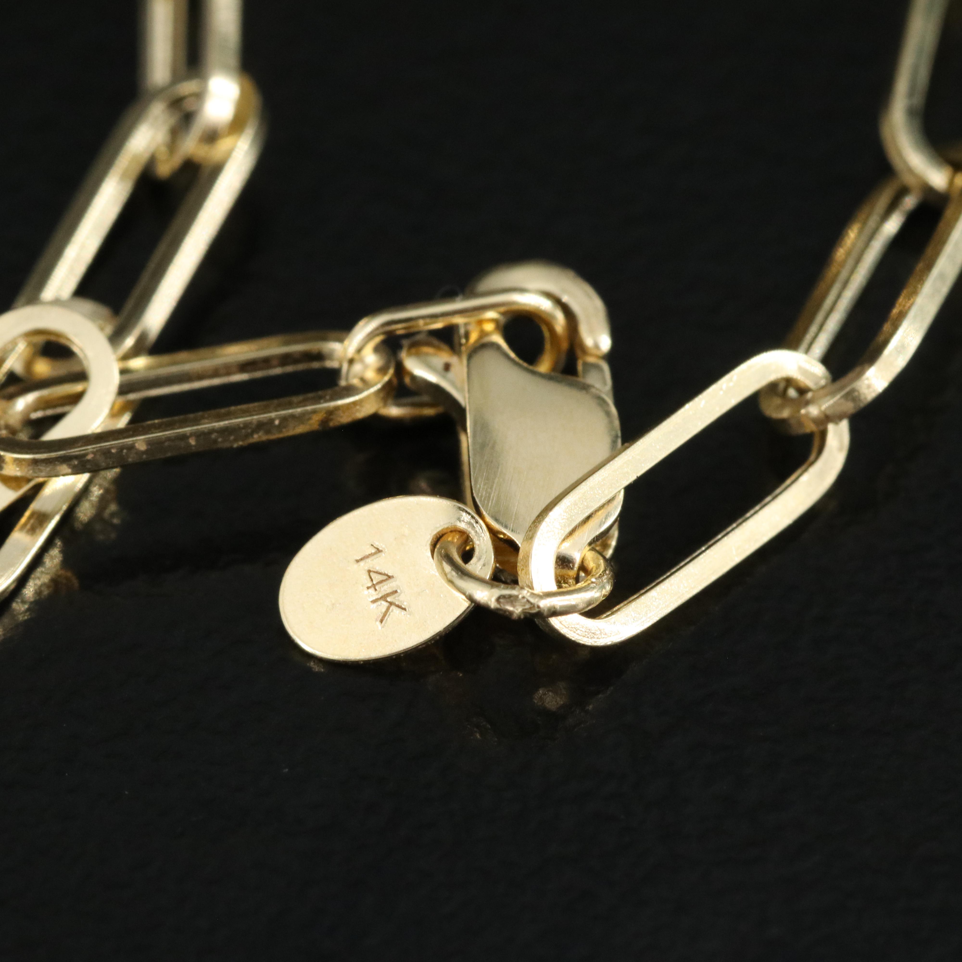 14K Paper Clip Bracelet