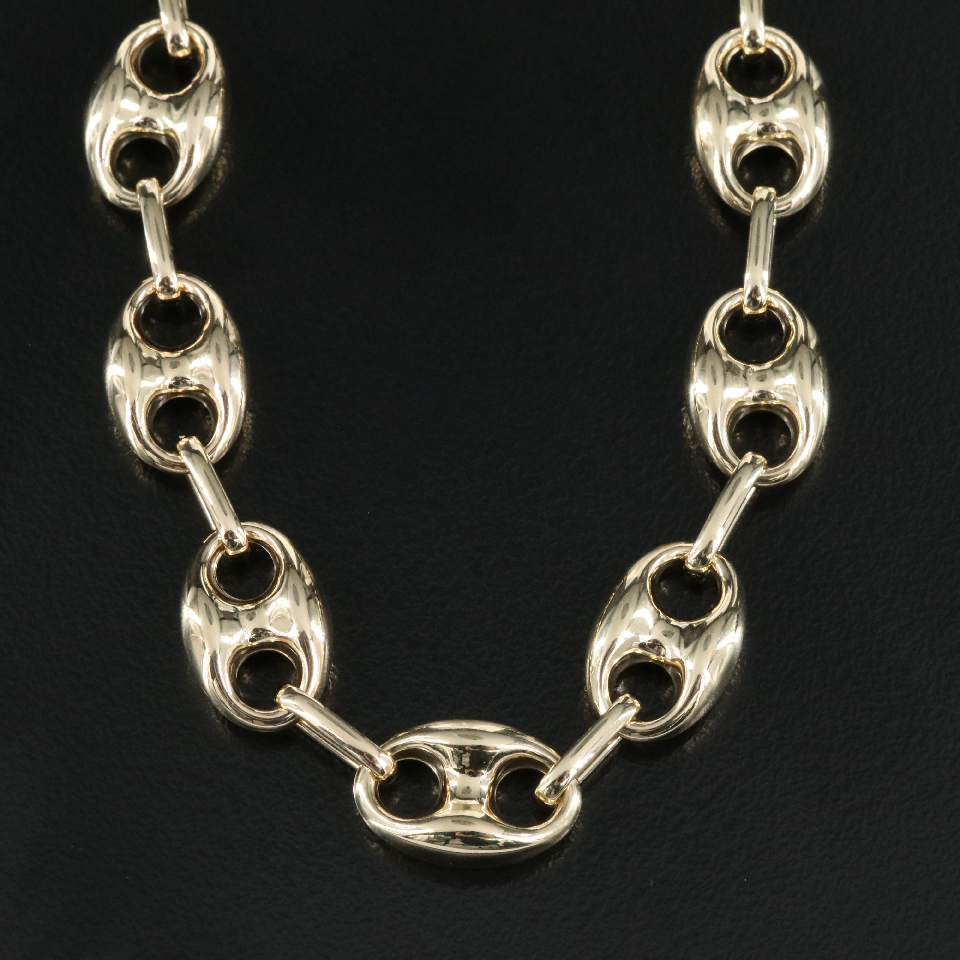 14K Puff Mariner Chain