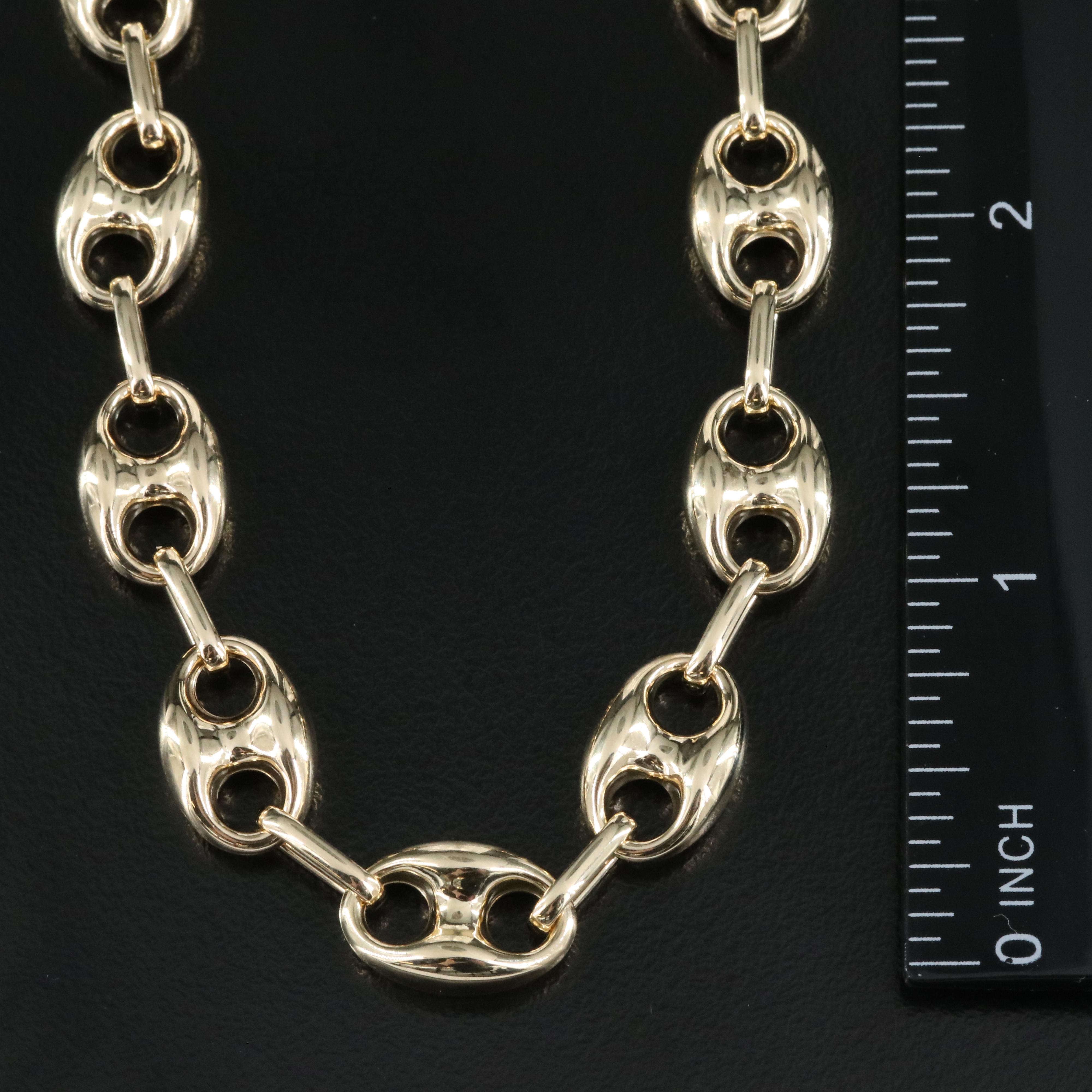 14K Puff Mariner Chain