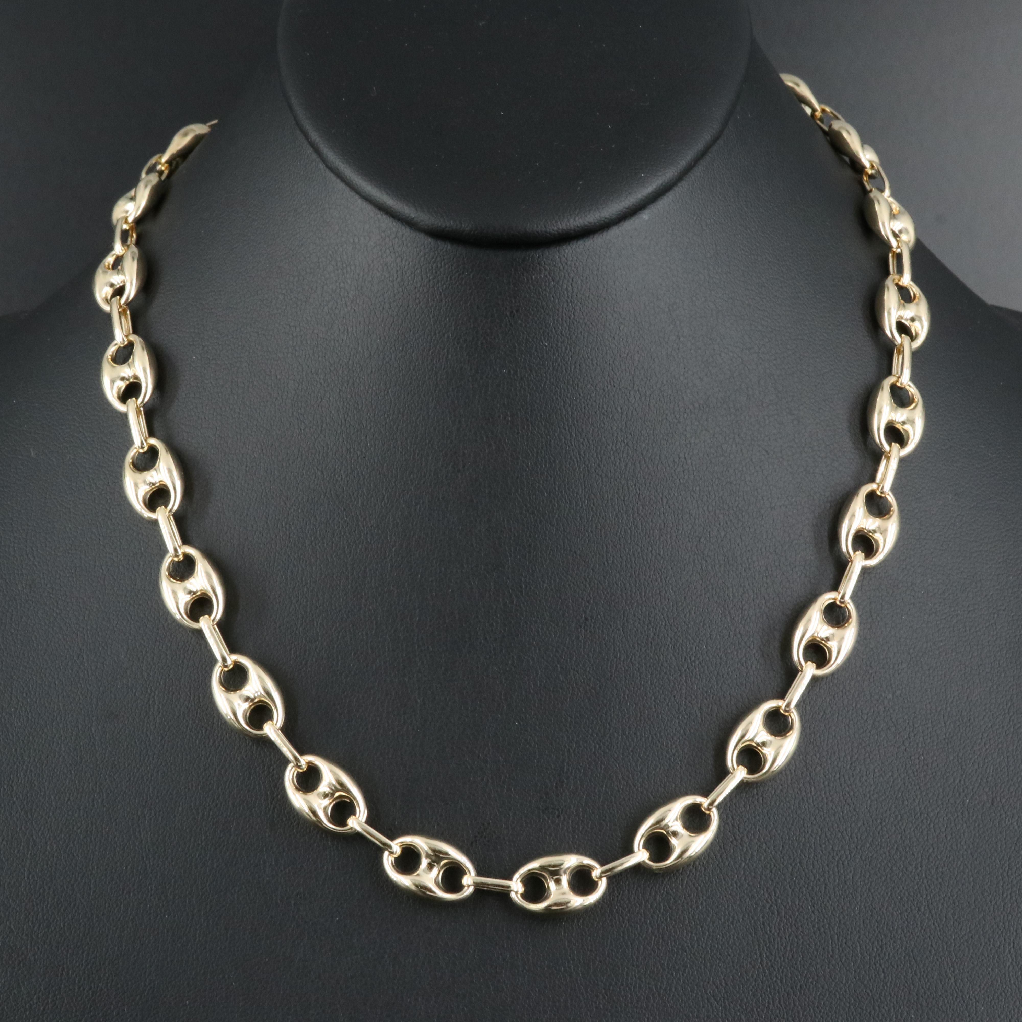 14K Puff Mariner Chain