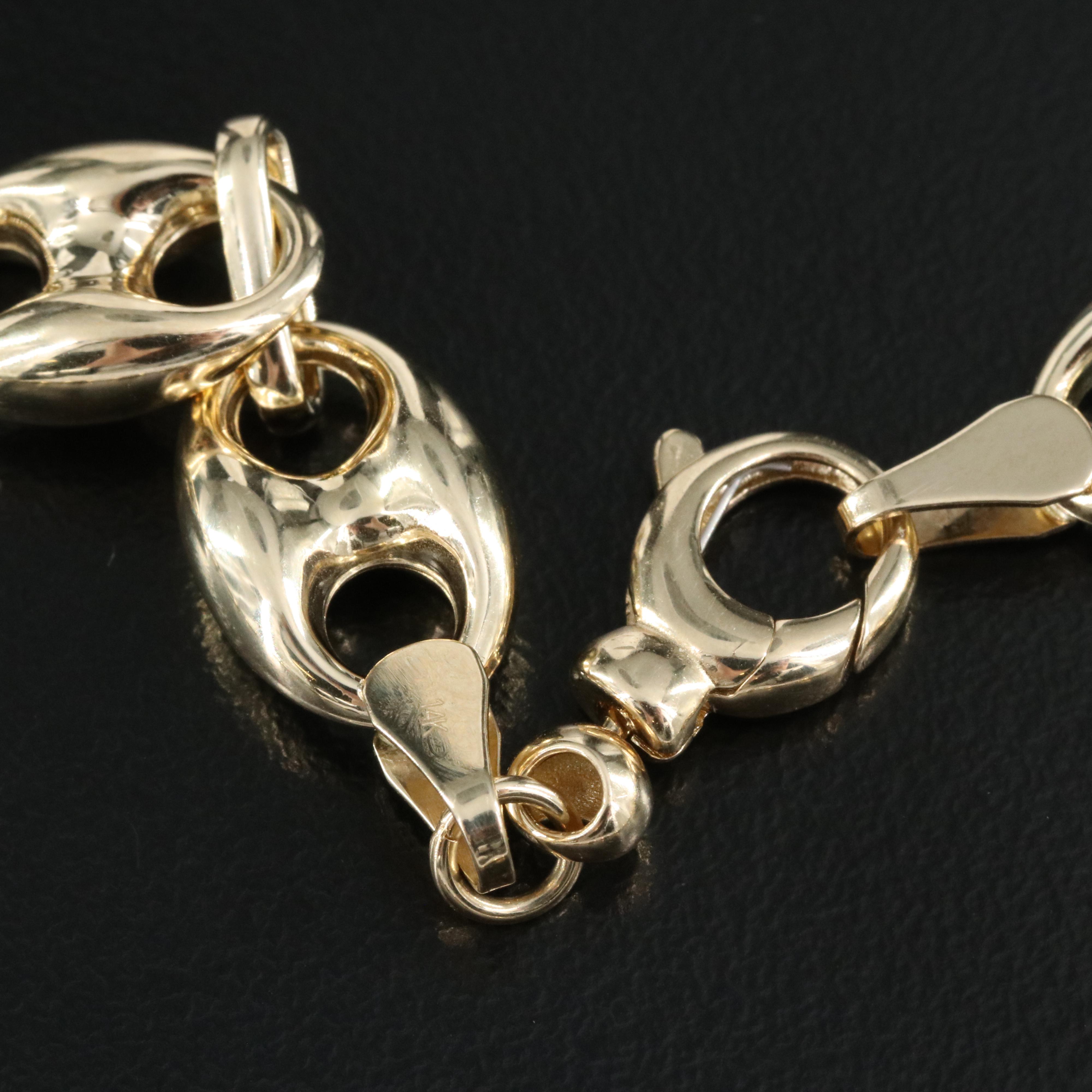 14K Puff Mariner Chain