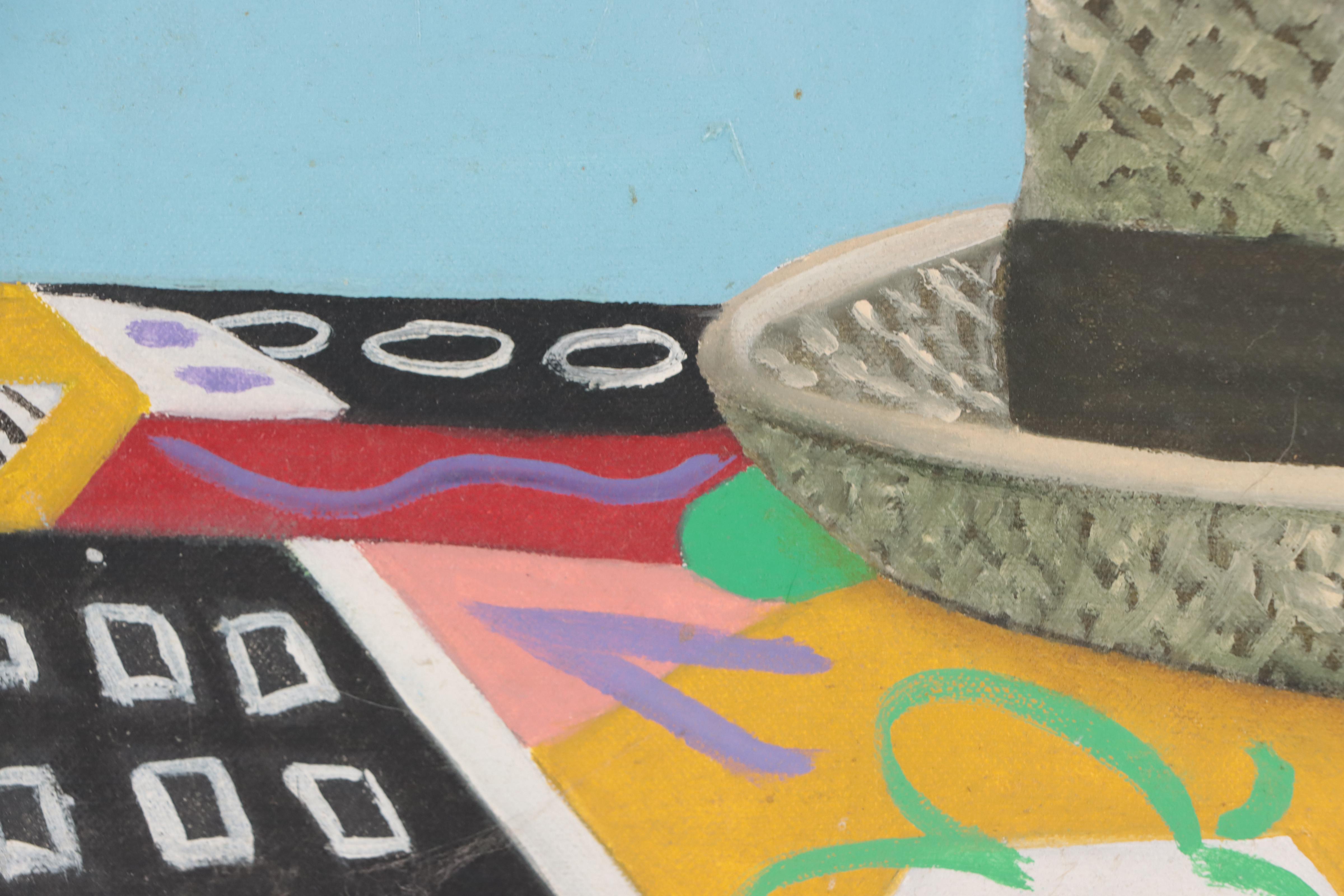 Gerri Reid Skjervold Still Life Acrylic Painting "Straw Hat With Sundress"