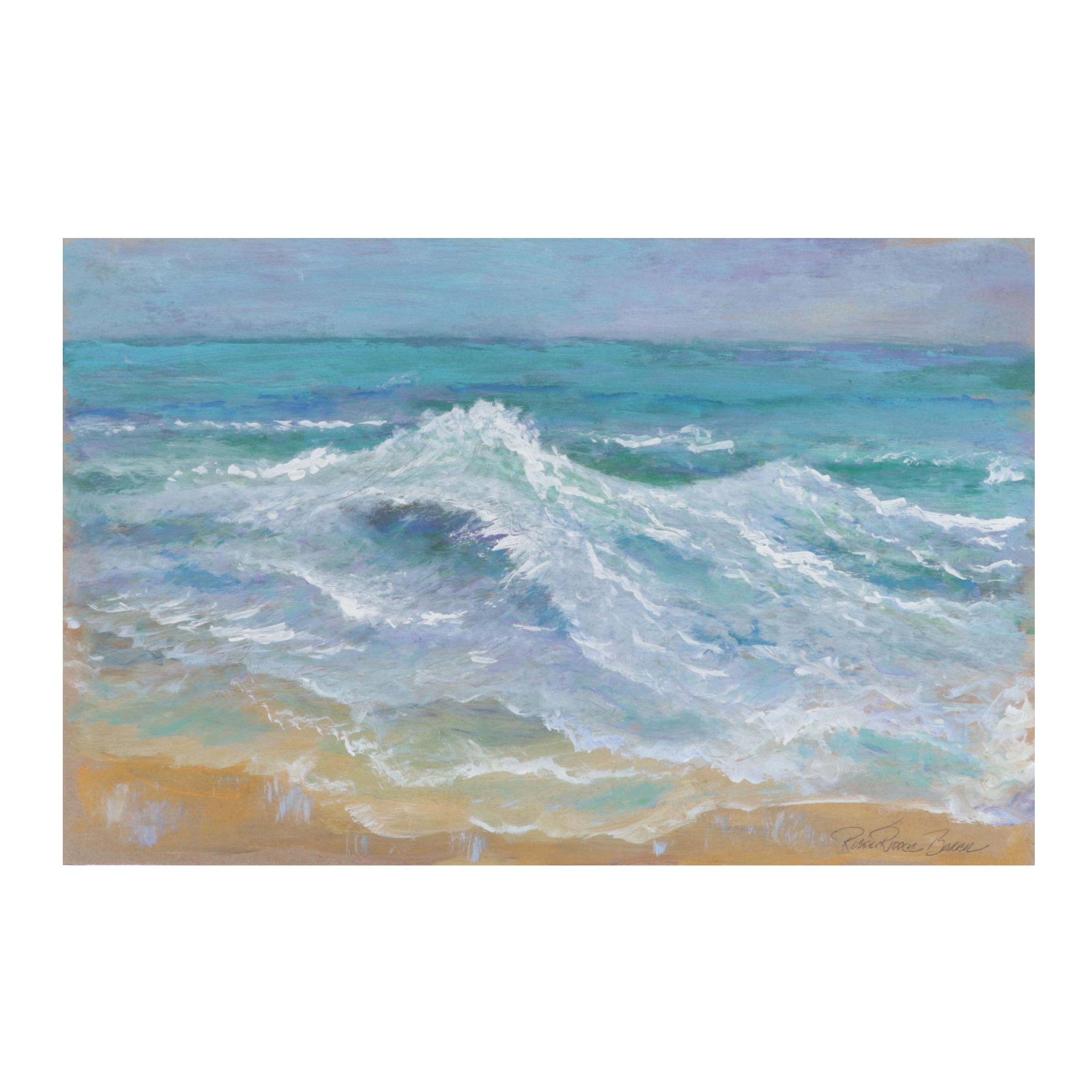 Robert Riddle-Baker Acrylic Painting "A Summer Wave," 2023