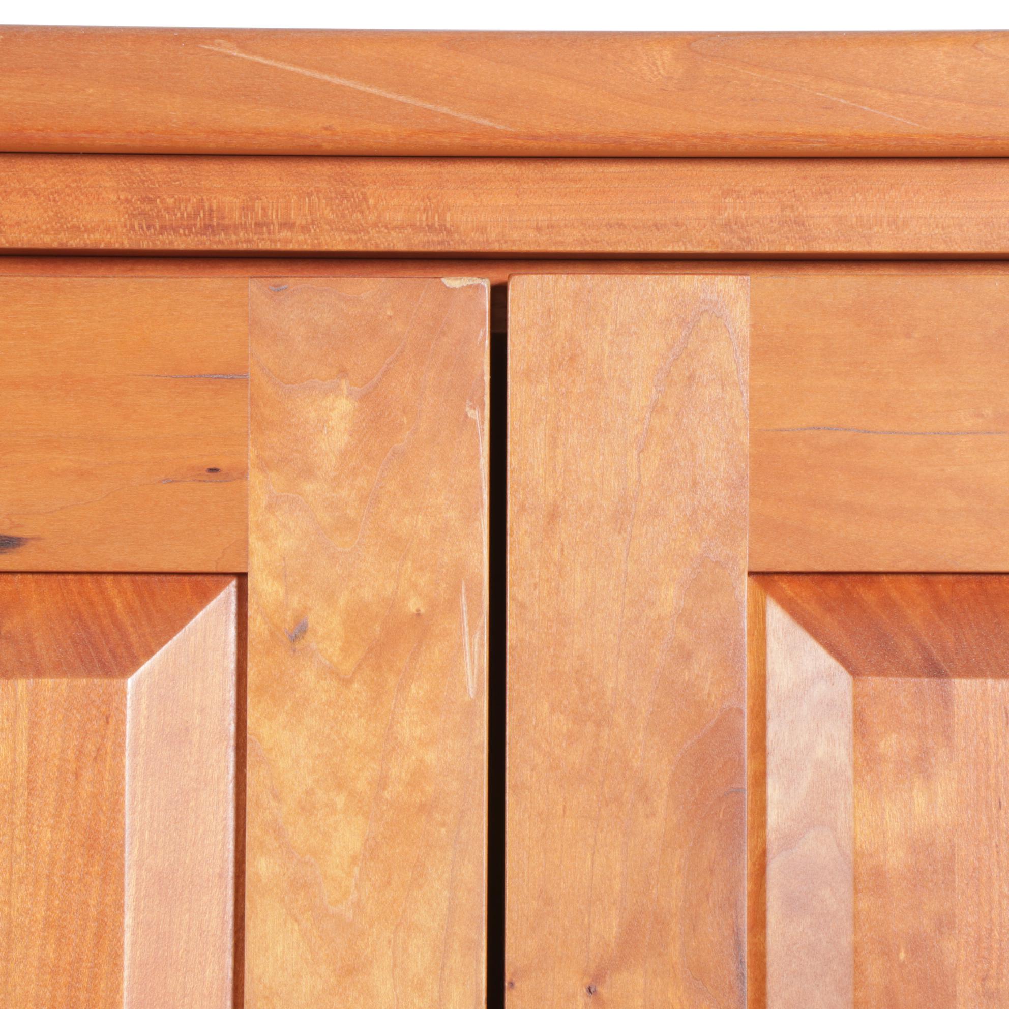 American Primitive Style Paneled Cherry Armoire, Late 20th/ Early 21st Century