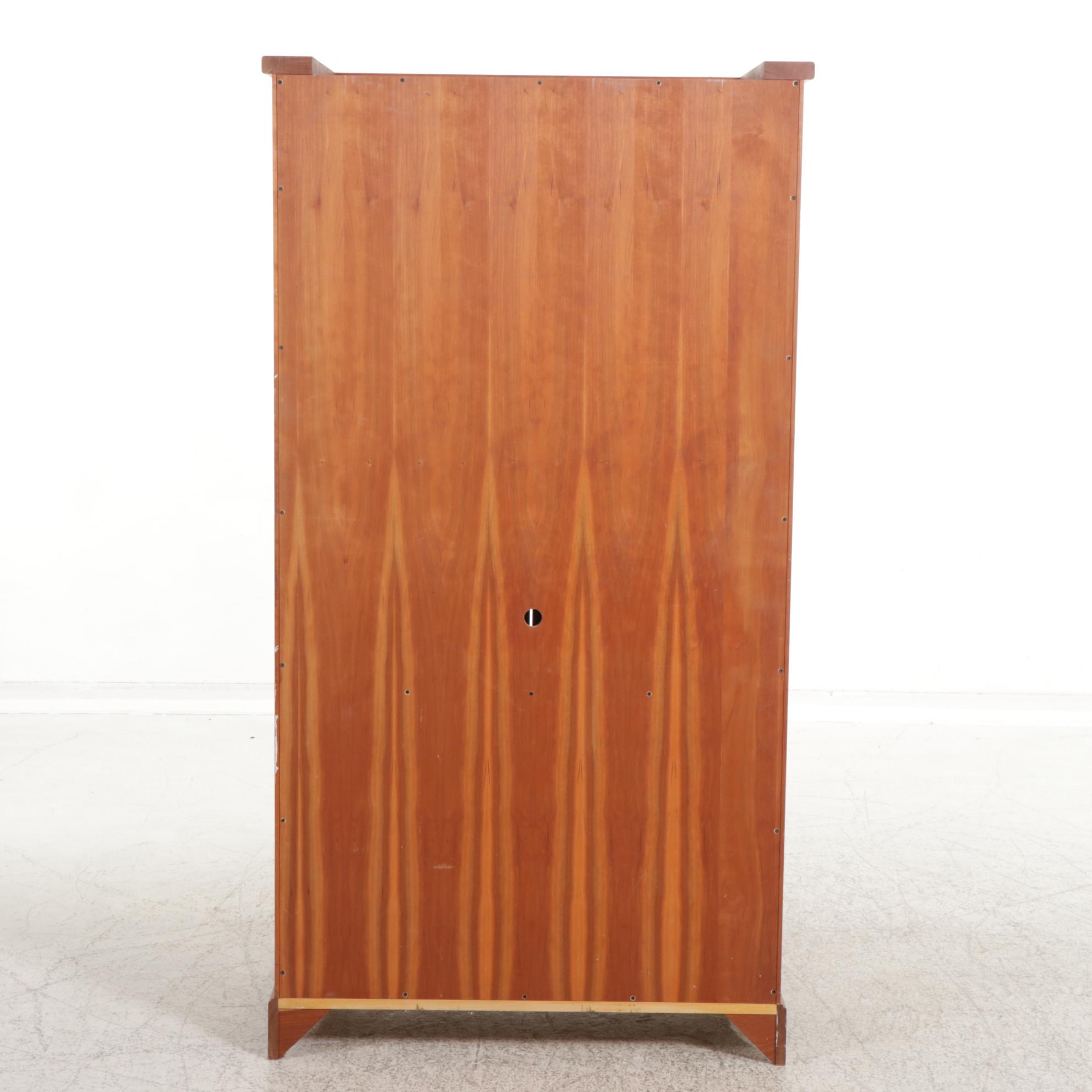 American Primitive Style Paneled Cherry Armoire, Late 20th/ Early 21st Century