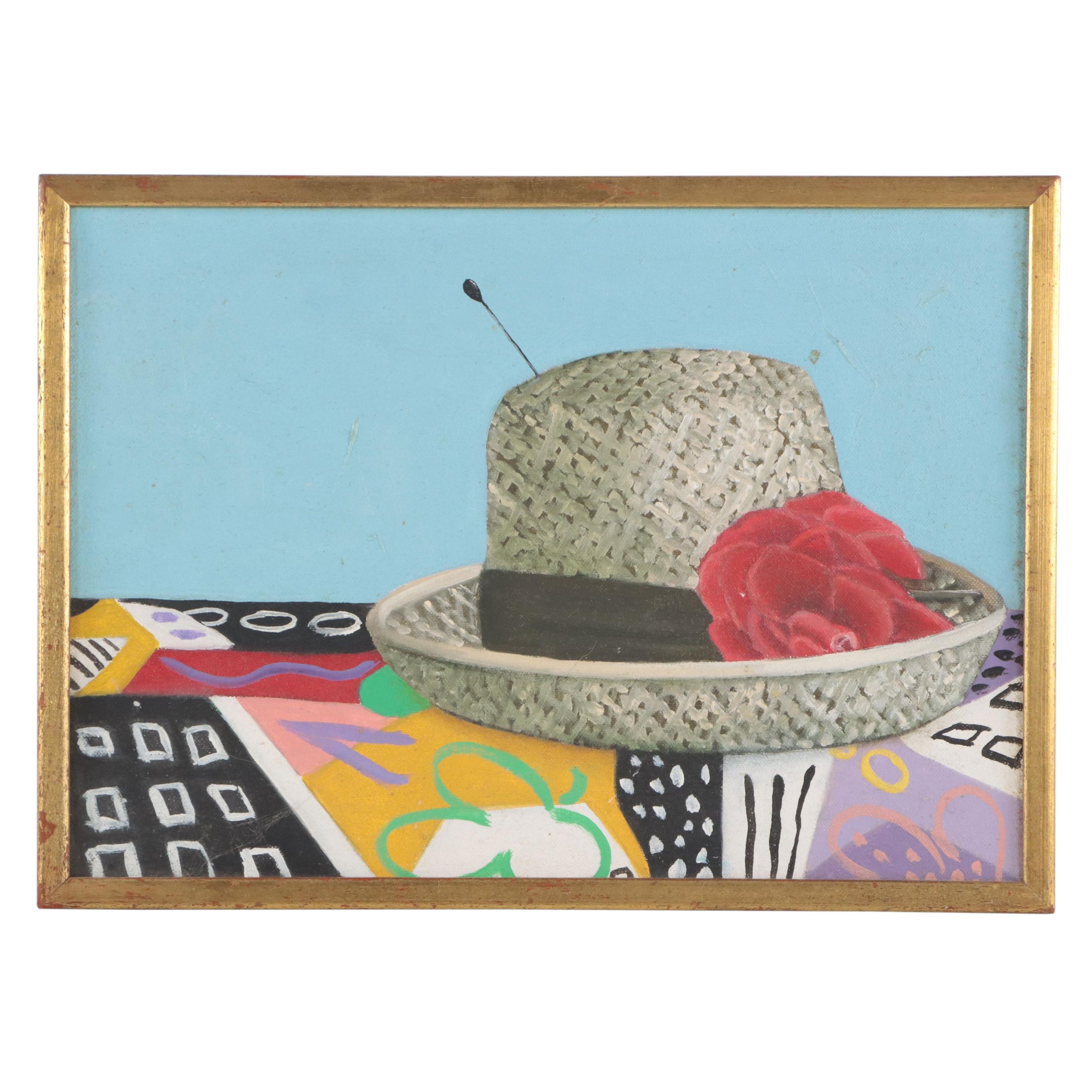 Gerri Reid Skjervold Still Life Acrylic Painting "Straw Hat With Sundress"