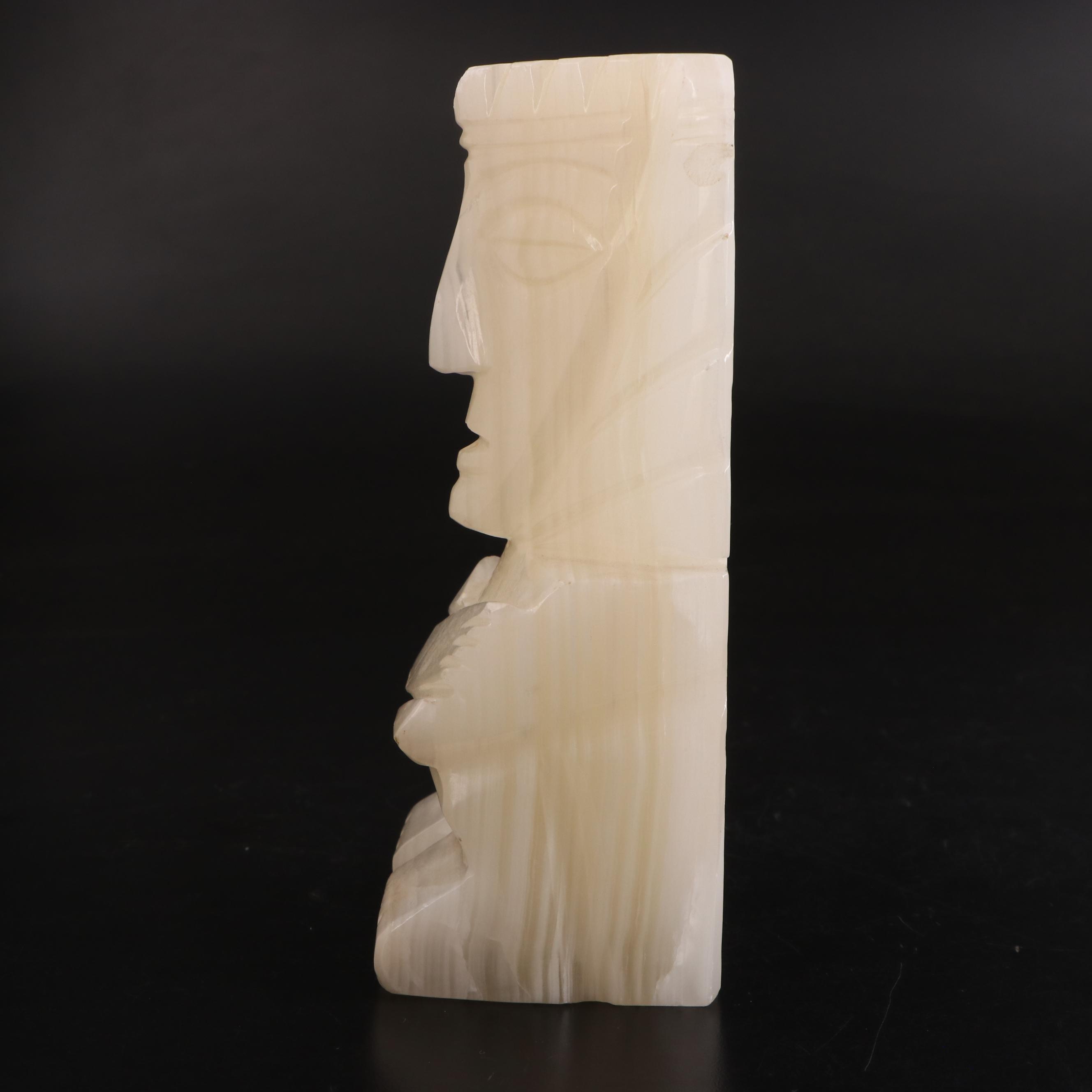 Carved Onyx Bookends, Mid to Late 20th Century