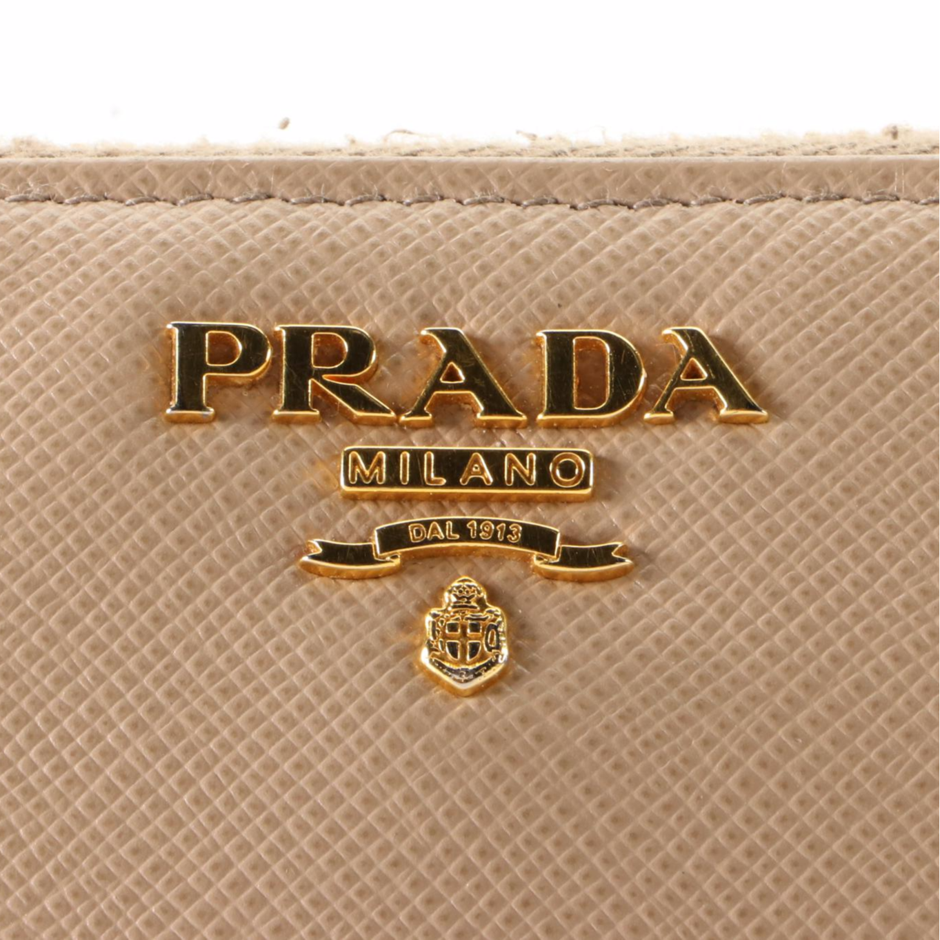 Prada Zip-Around Wallet in Cammeo Saffiano Leather with Box