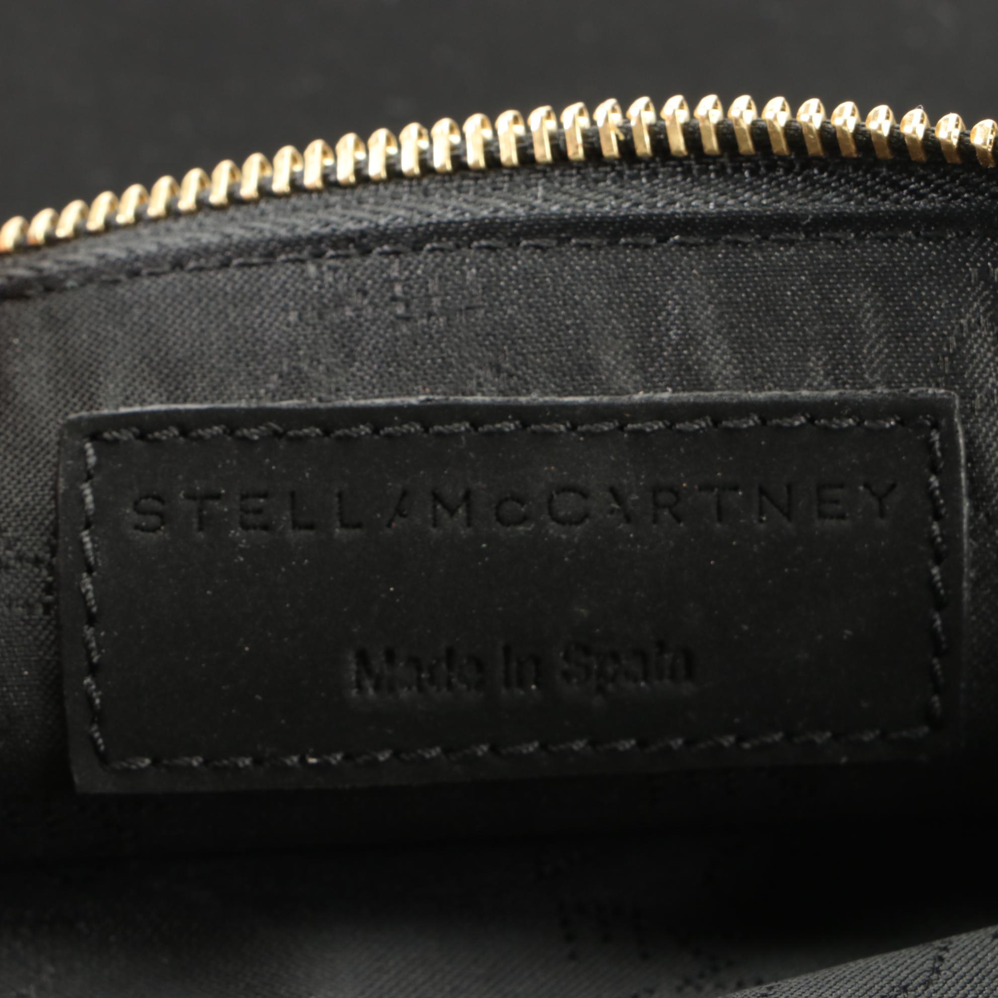 Stella McCartney Small Zip Pouch in Star-Embellished Faux Suede with Box