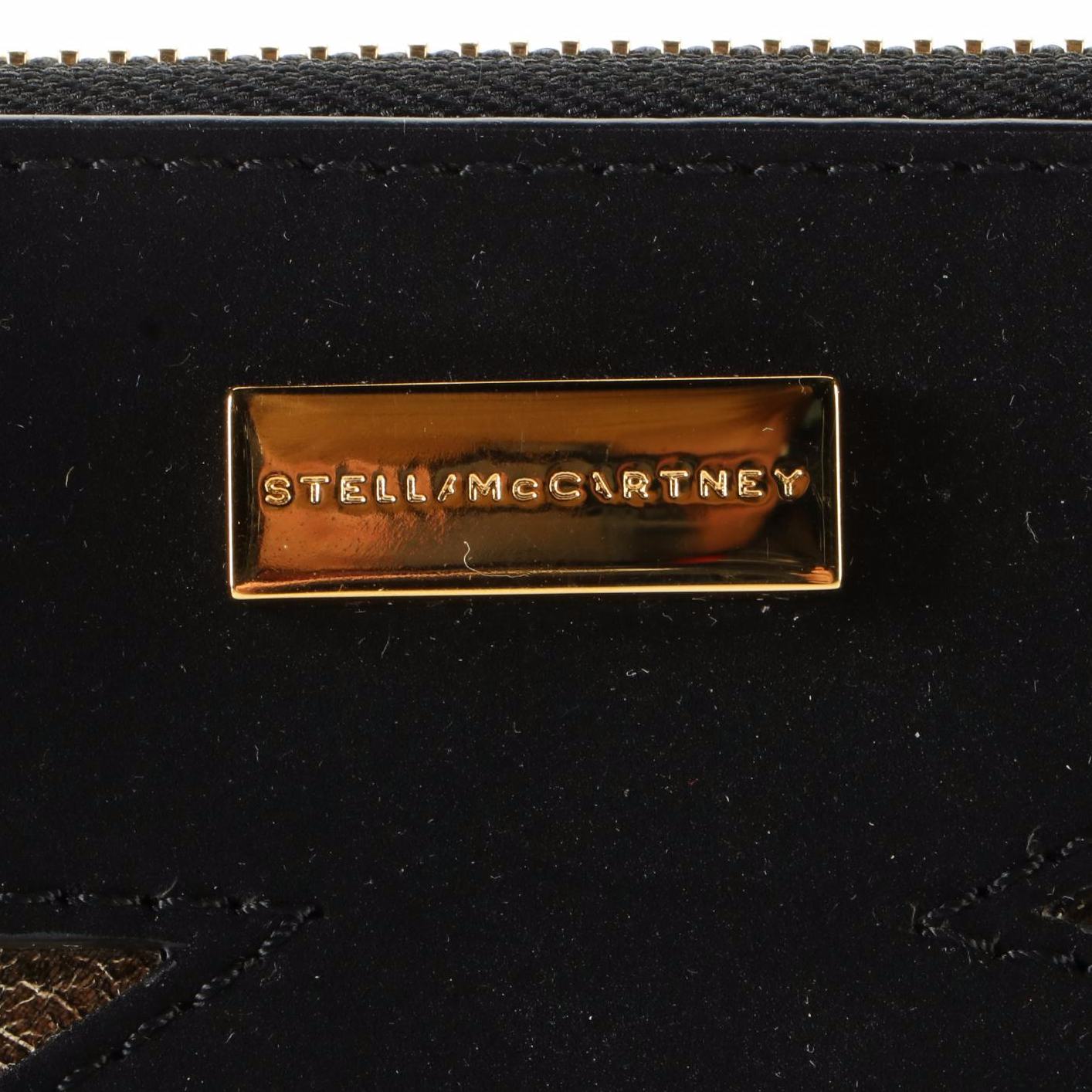 Stella McCartney Small Zip Pouch in Star-Embellished Faux Suede with Box