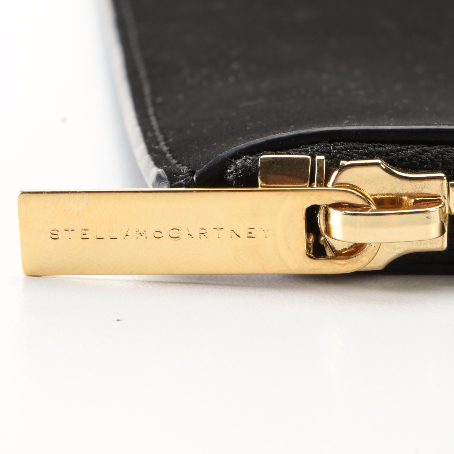 Stella McCartney Small Zip Pouch in Star-Embellished Faux Suede with Box