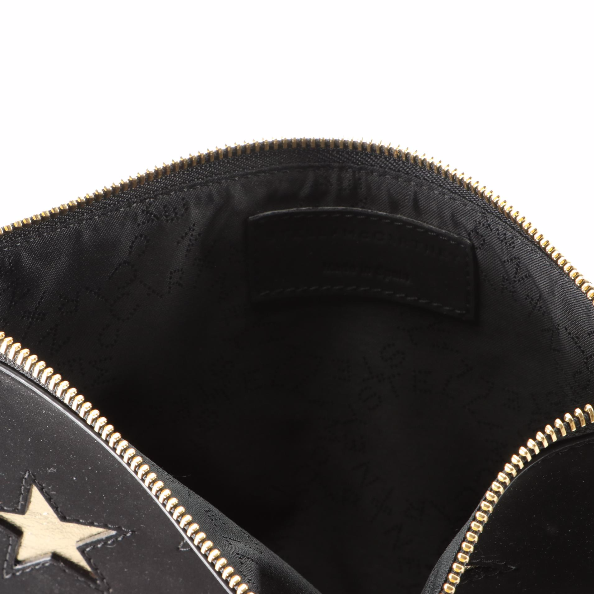 Stella McCartney Small Zip Pouch in Star-Embellished Faux Suede with Box
