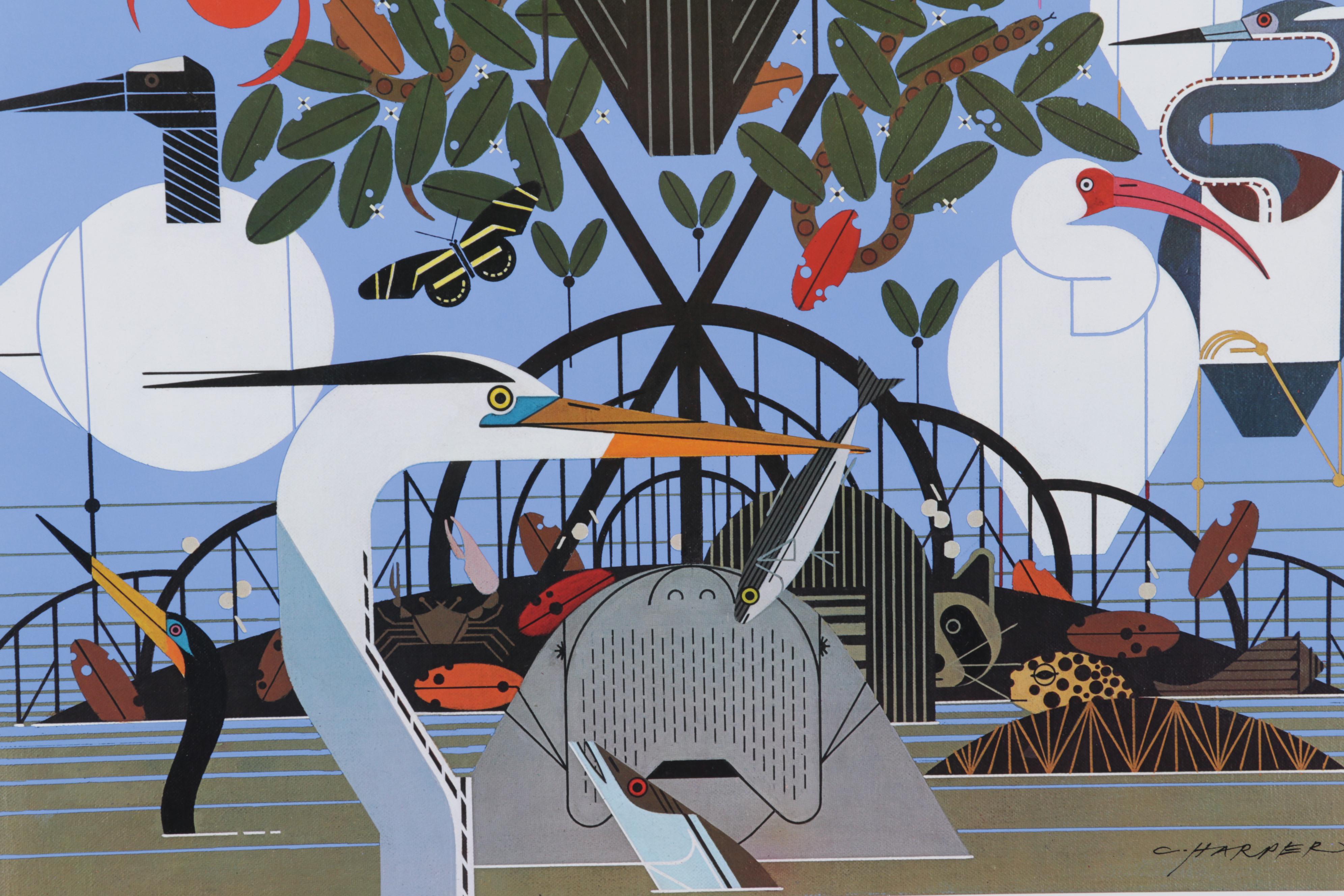 Offset Lithograph Poster After Charley Harper "The Conservancy, Naples, Florida"