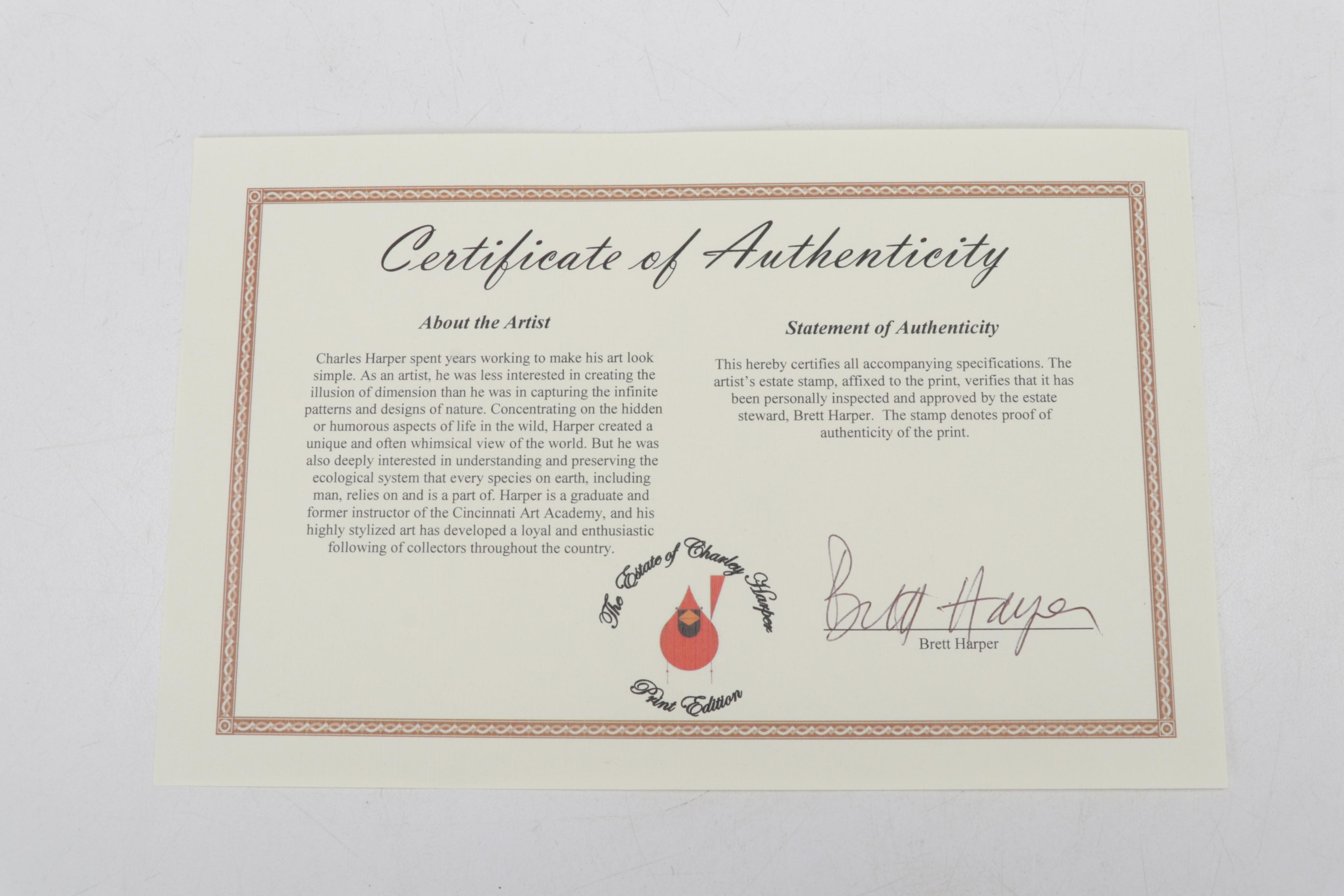 Offset Lithograph Poster After Charley Harper "The Conservancy, Naples, Florida"