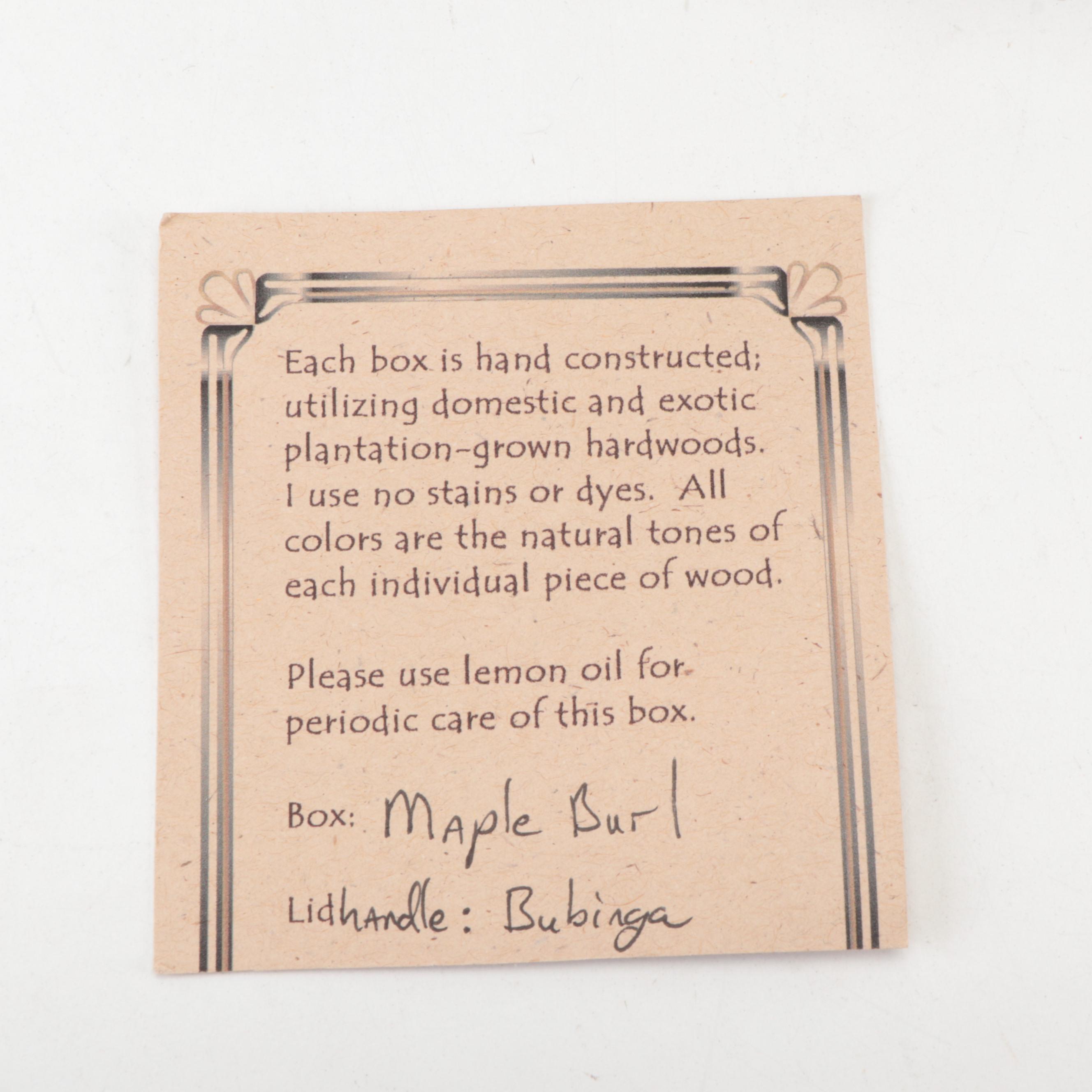 Steve Smith and Royce Ford Exotic Hardwood Boxes