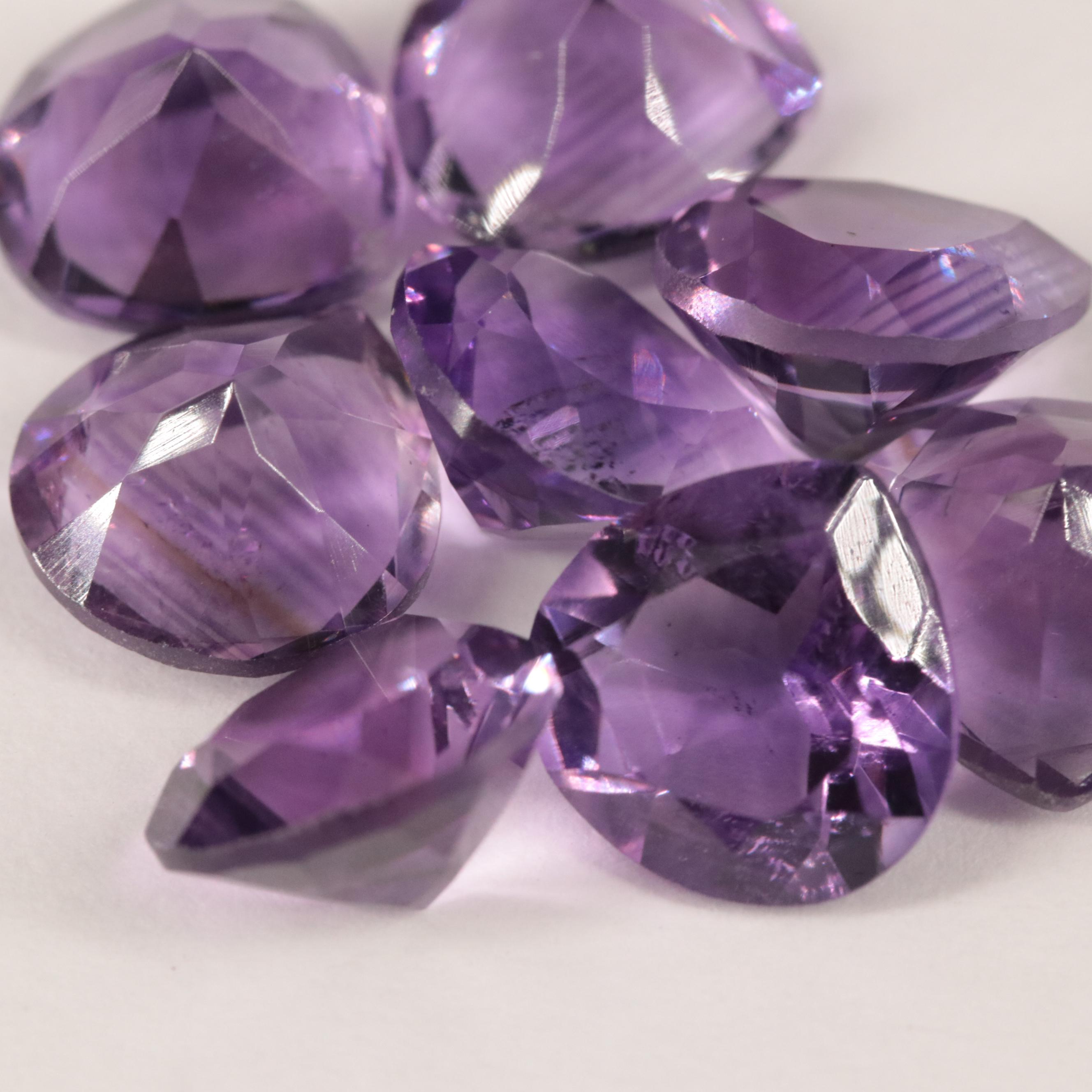 Eight Loose 23.04 CTW Amethyst