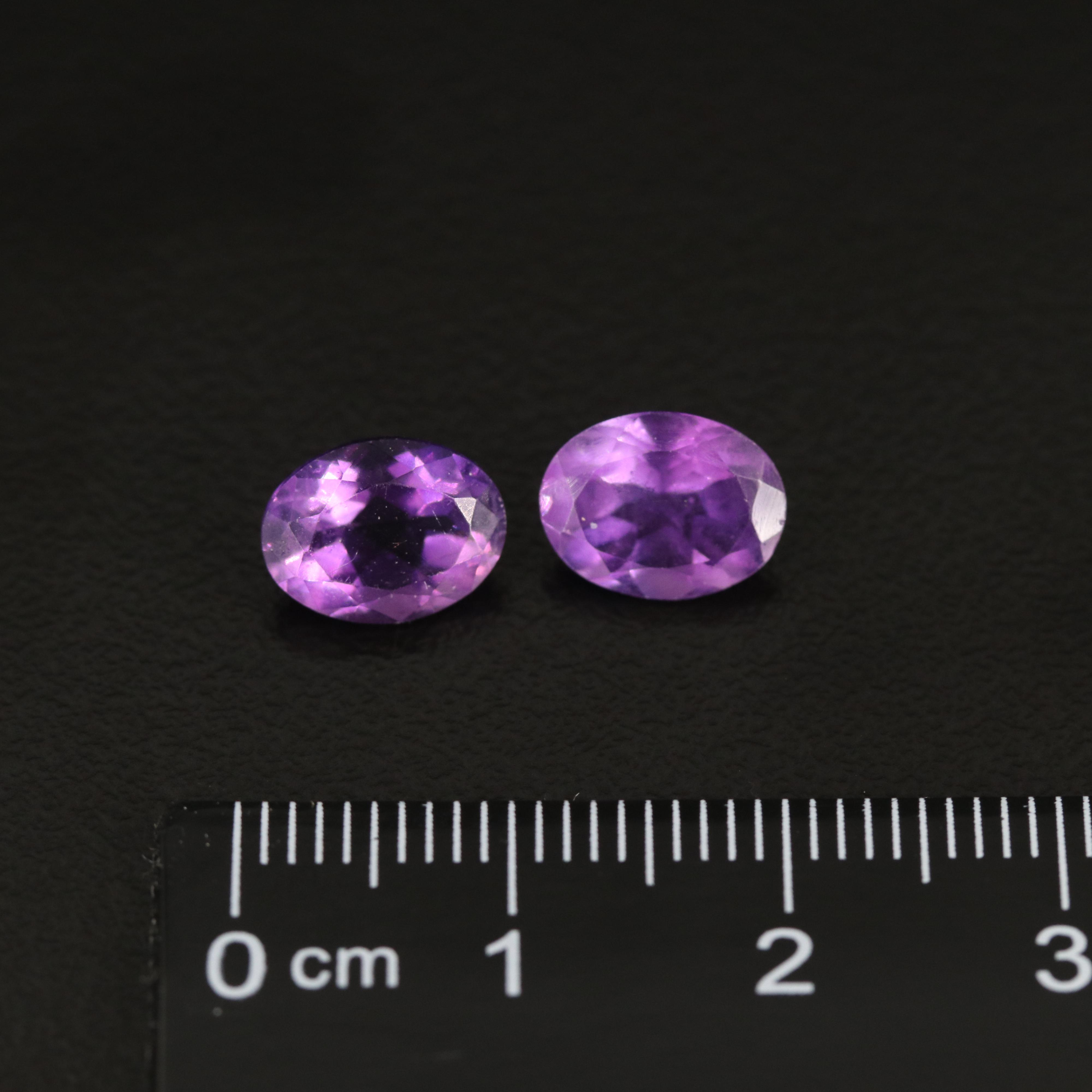 Loose 3.40 CTW Matched Pair of Amethysts