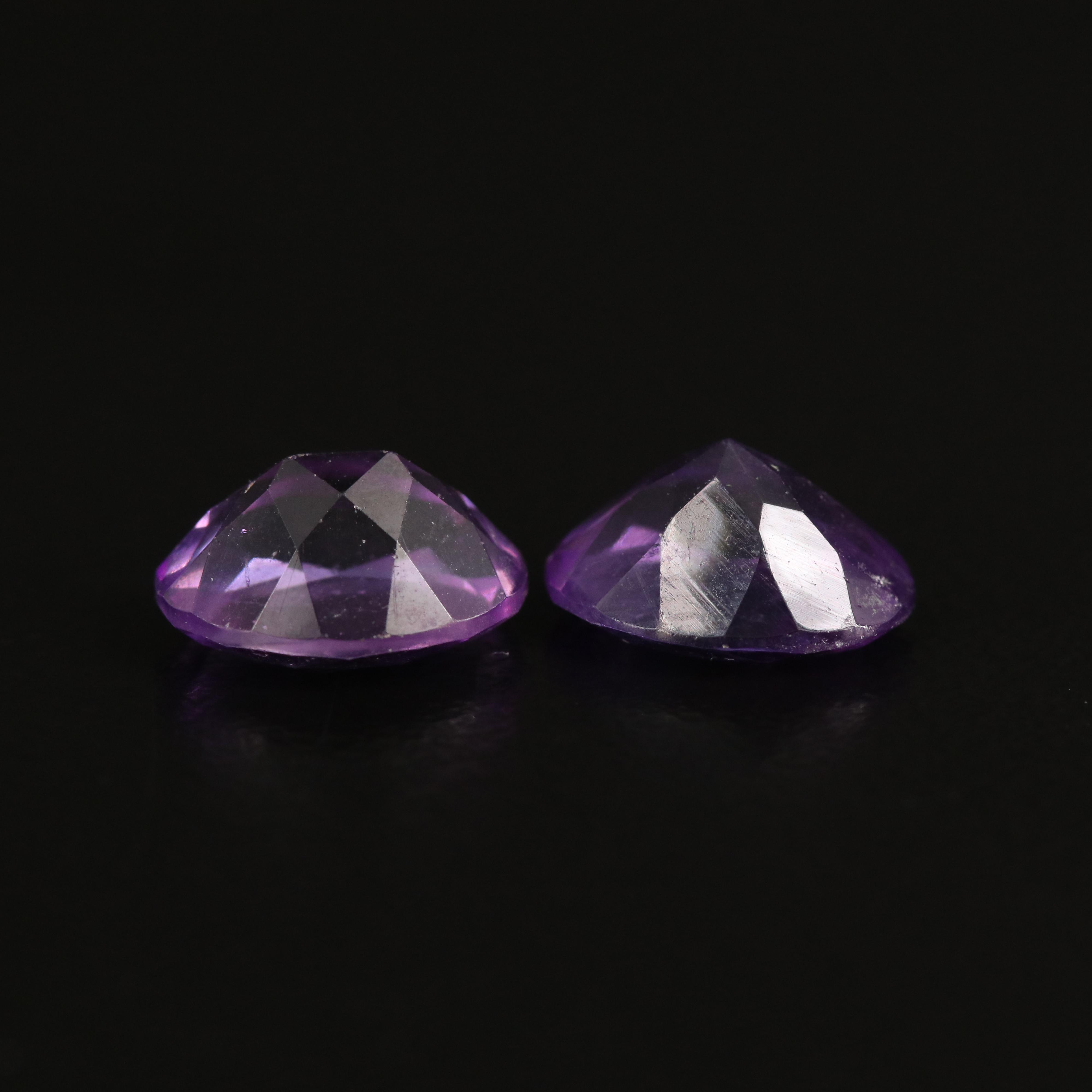 Loose 3.40 CTW Matched Pair of Amethysts