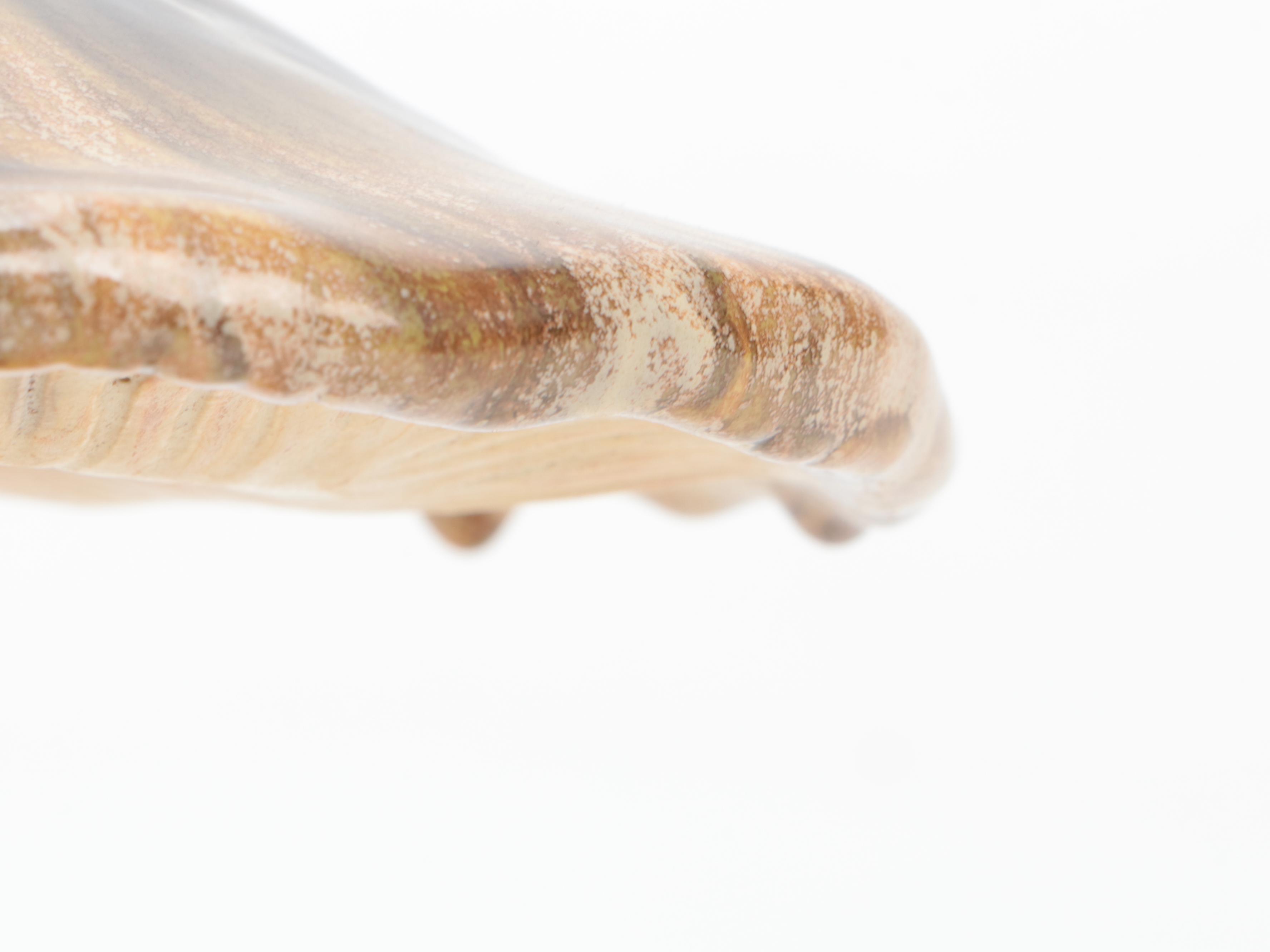 Handmade Sculpted Drip Glaze Earthenware Mushroom Figure