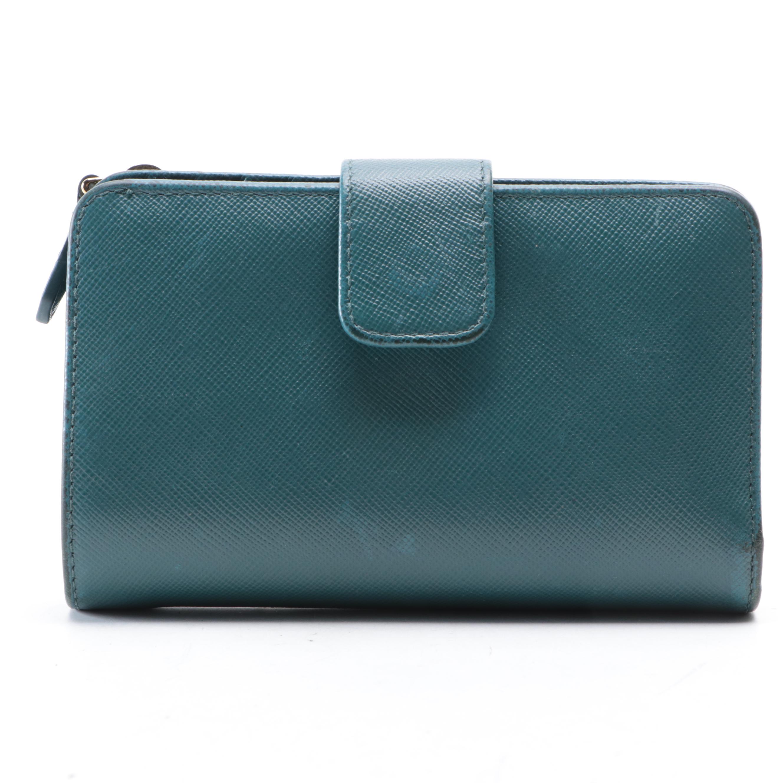 Prada Zipper Wallet in Saffiano Leather