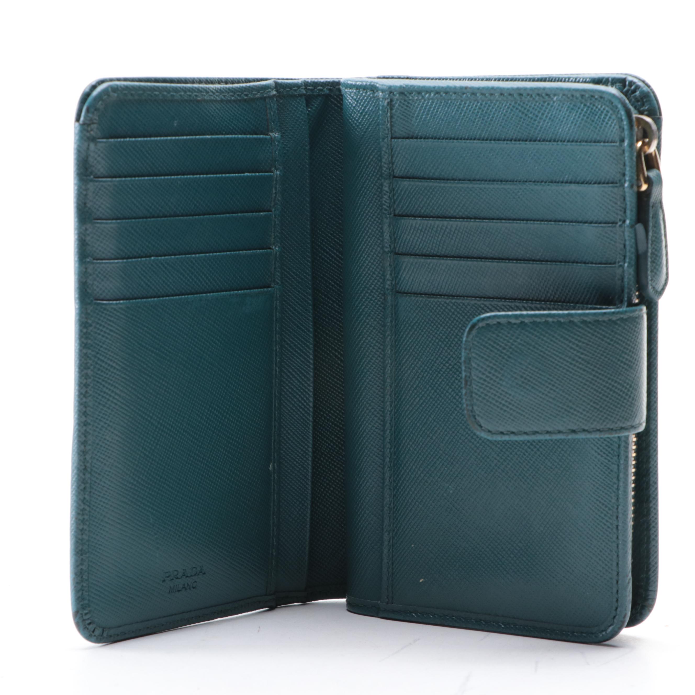 Prada Zipper Wallet in Saffiano Leather