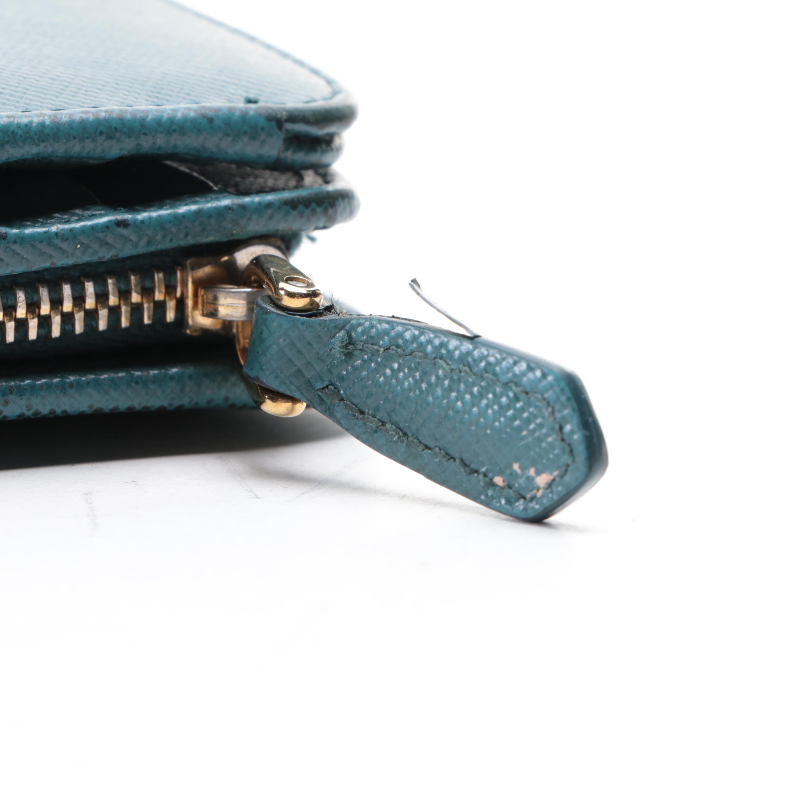 Prada Zipper Wallet in Saffiano Leather