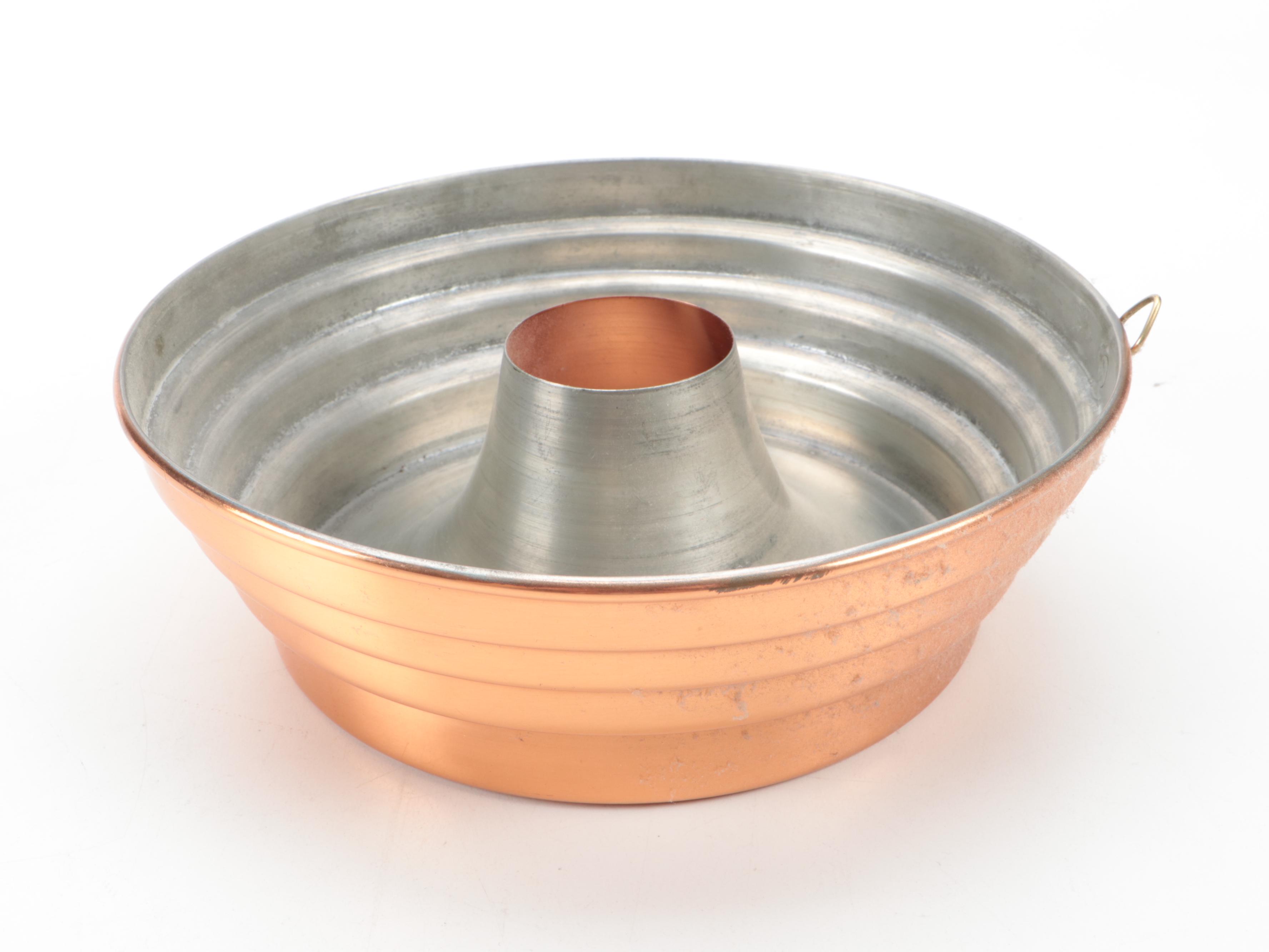 Italian Copper-Clad Sauce Pans with Other Batter Bowls and Bundt Pan