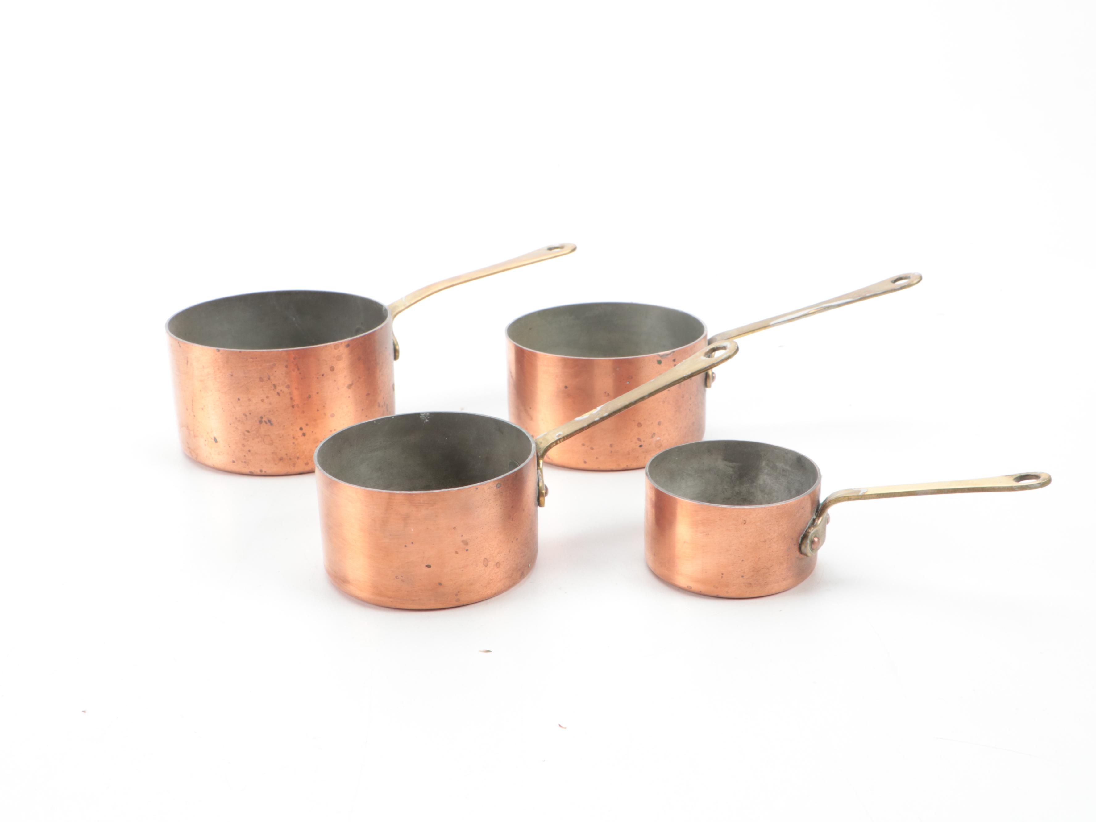 Italian Copper-Clad Sauce Pans with Other Batter Bowls and Bundt Pan