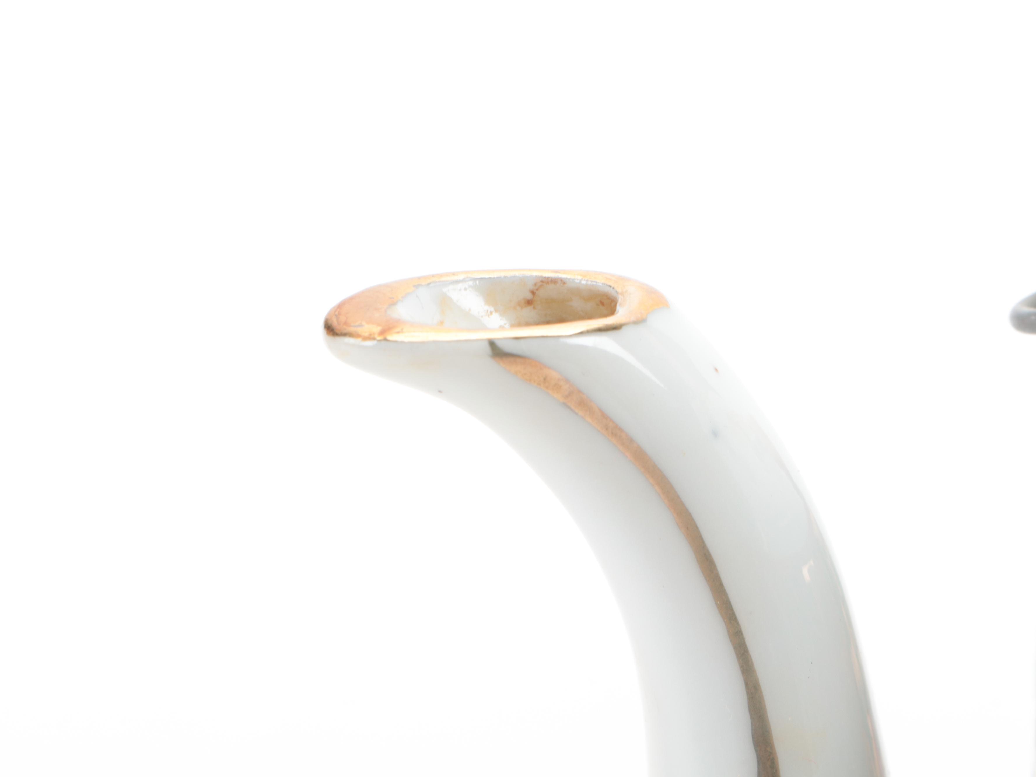 Chinese Export Style Porcelain Rose Canton Teapot in Basket