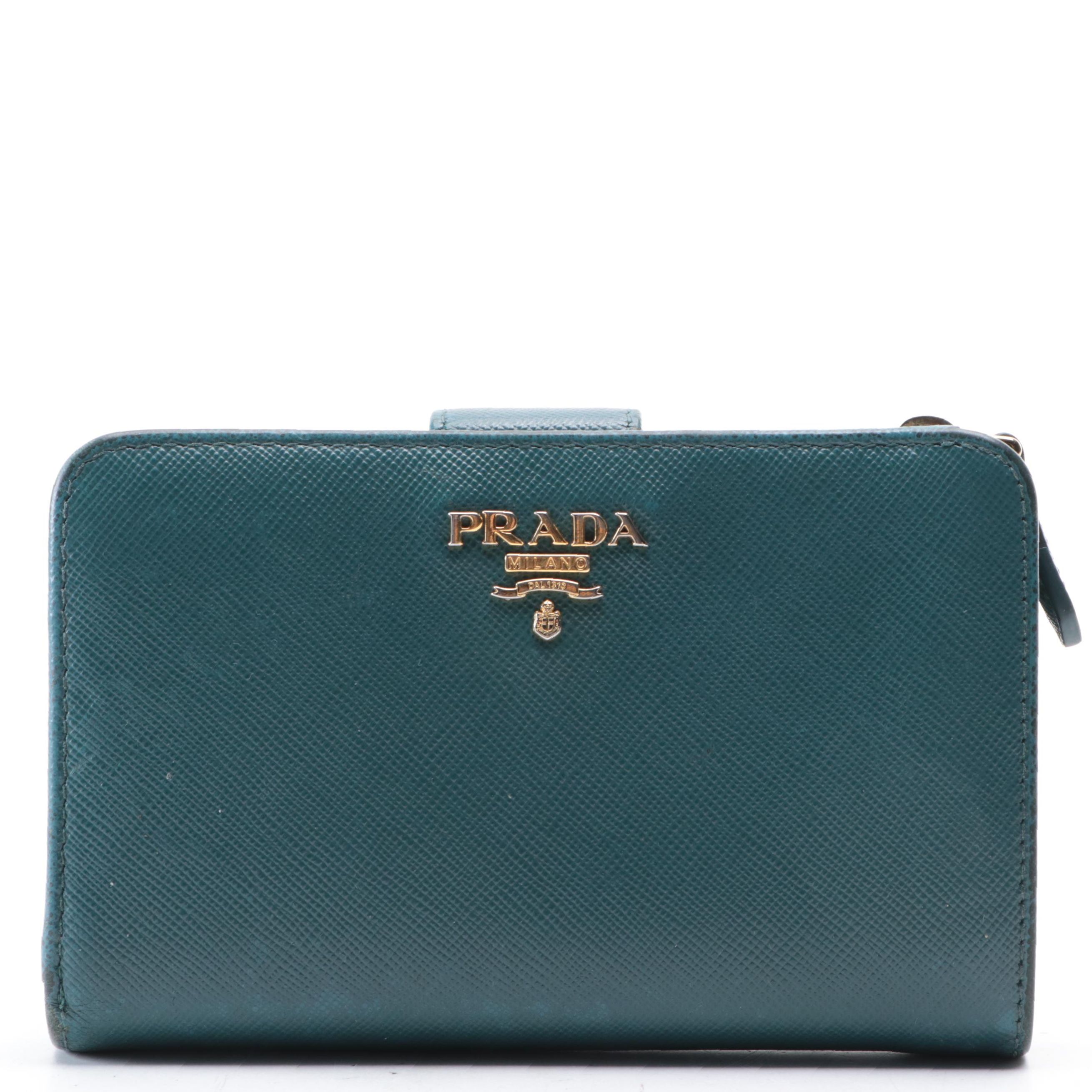 Prada Zipper Wallet in Saffiano Leather