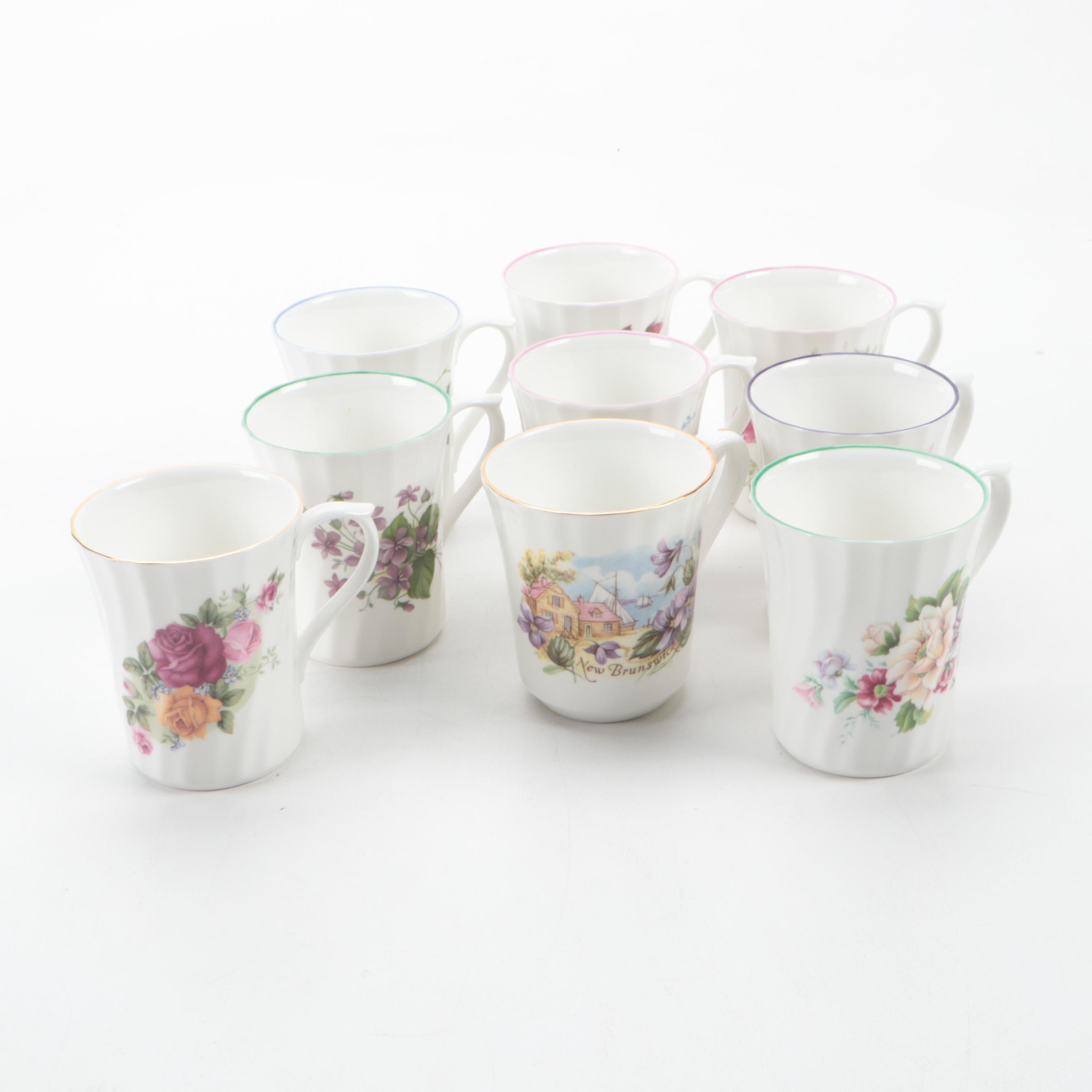 Royal Stuart and Other English Bone China Cups with More Porcelain Tableware