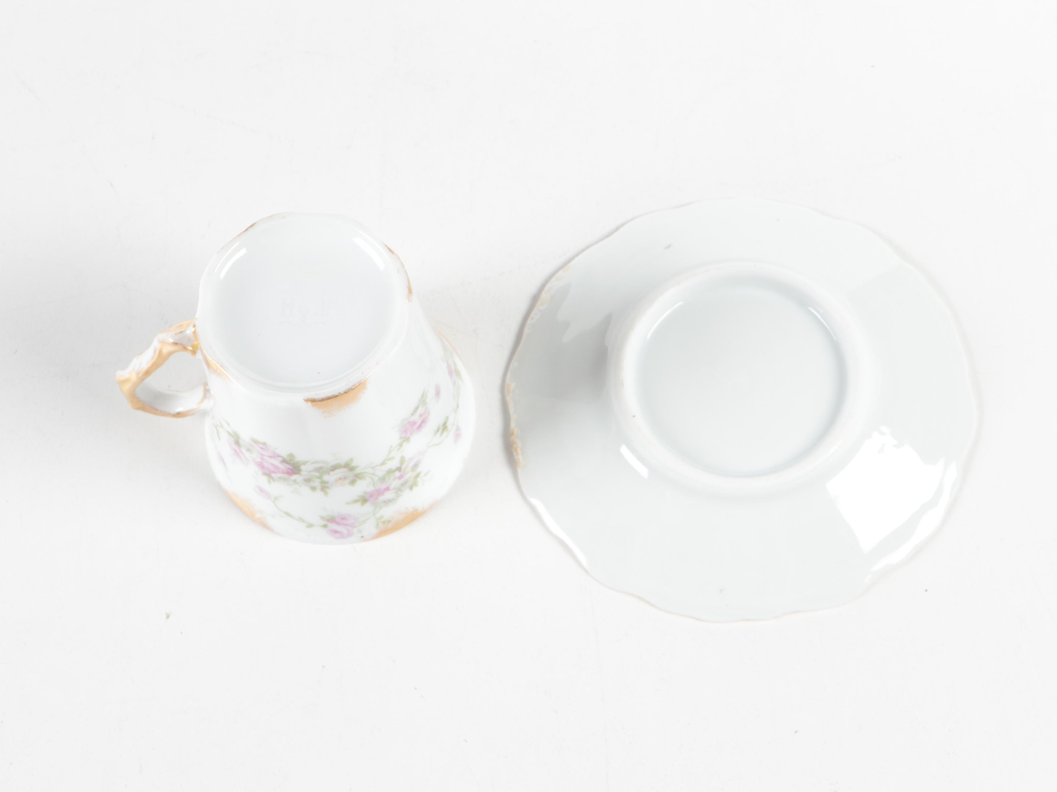 Royal Stuart and Other English Bone China Cups with More Porcelain Tableware