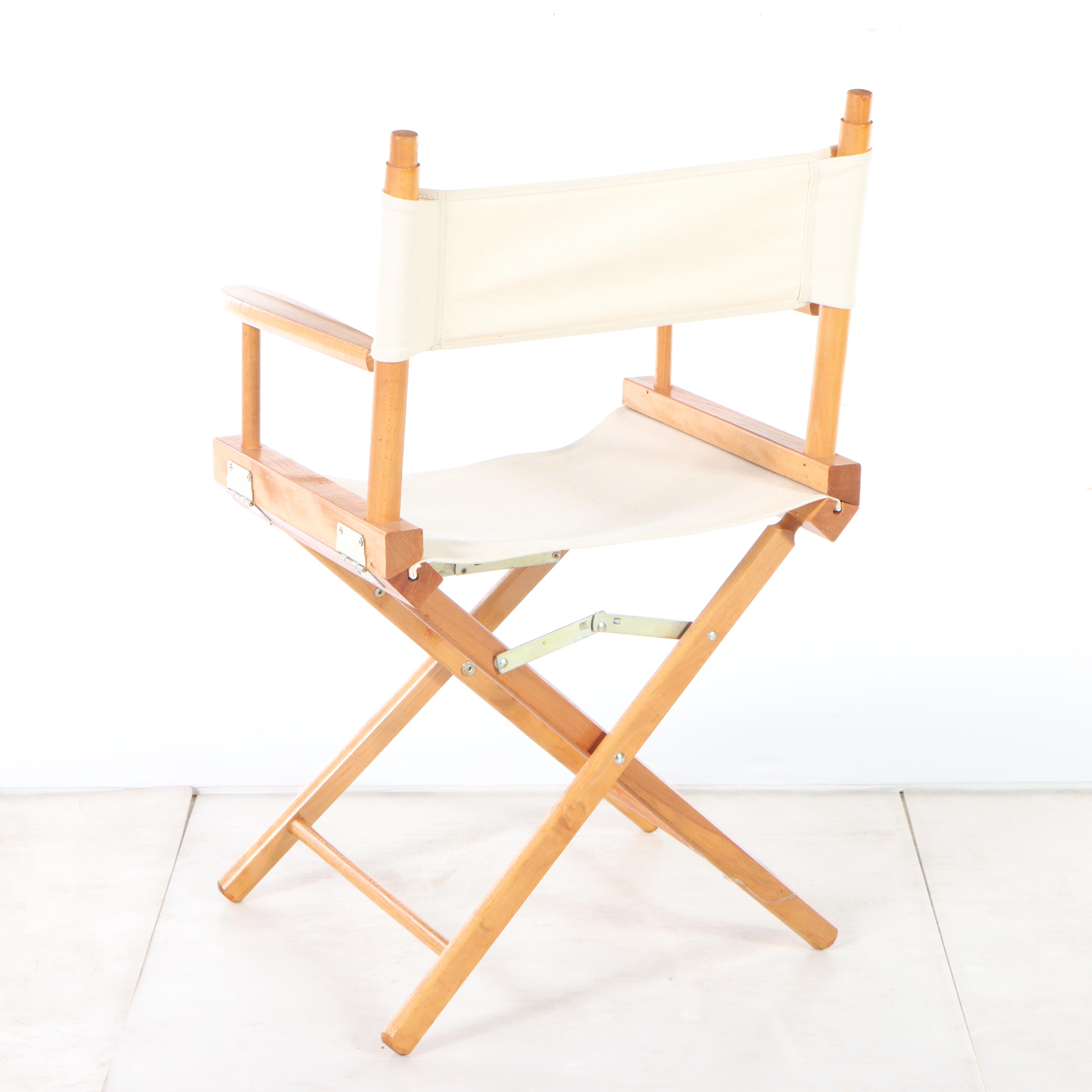 Five Wood and Canvas Folding Director's Chairs