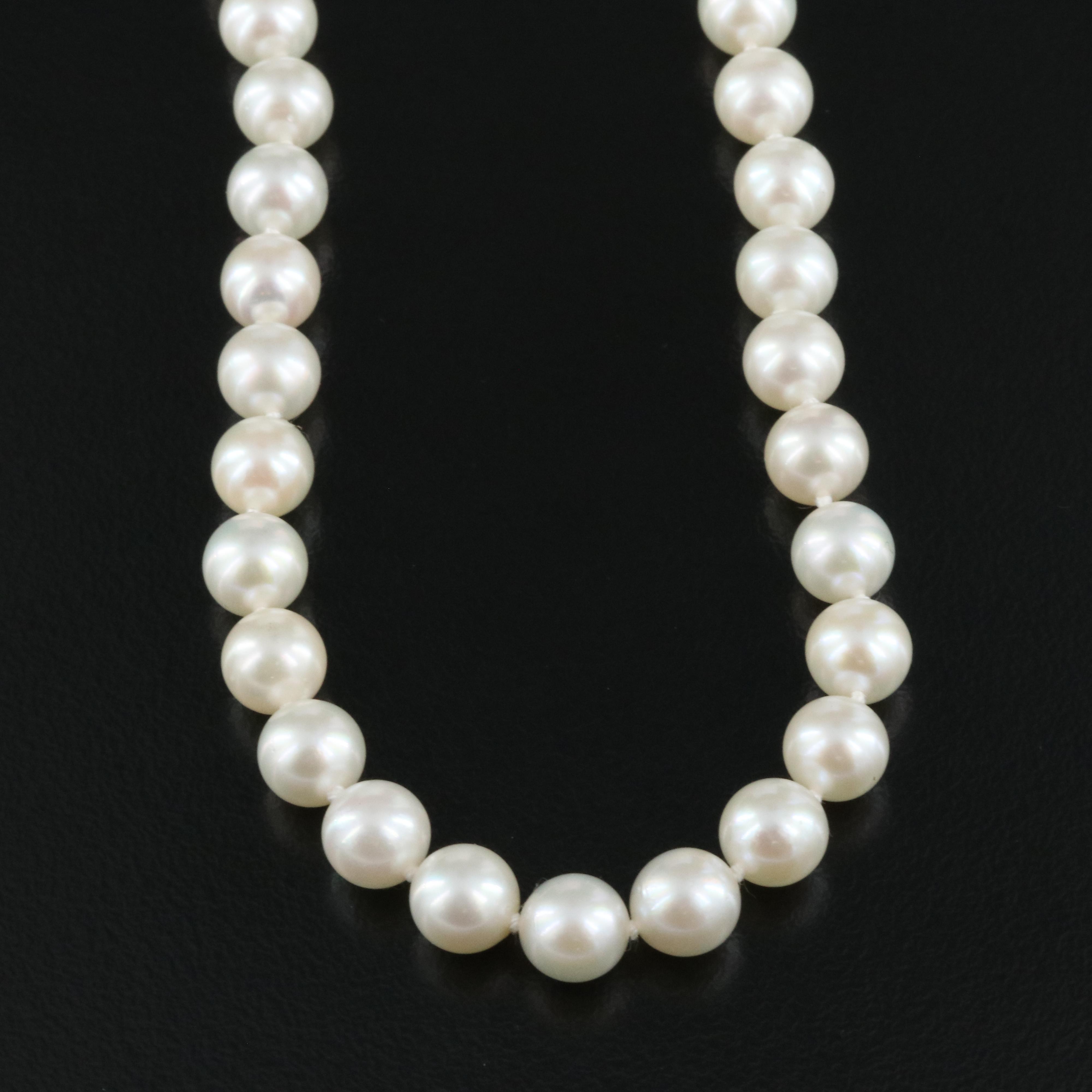 Blue Lagoon Mikimoto Pearl Necklace with 14K Clasp