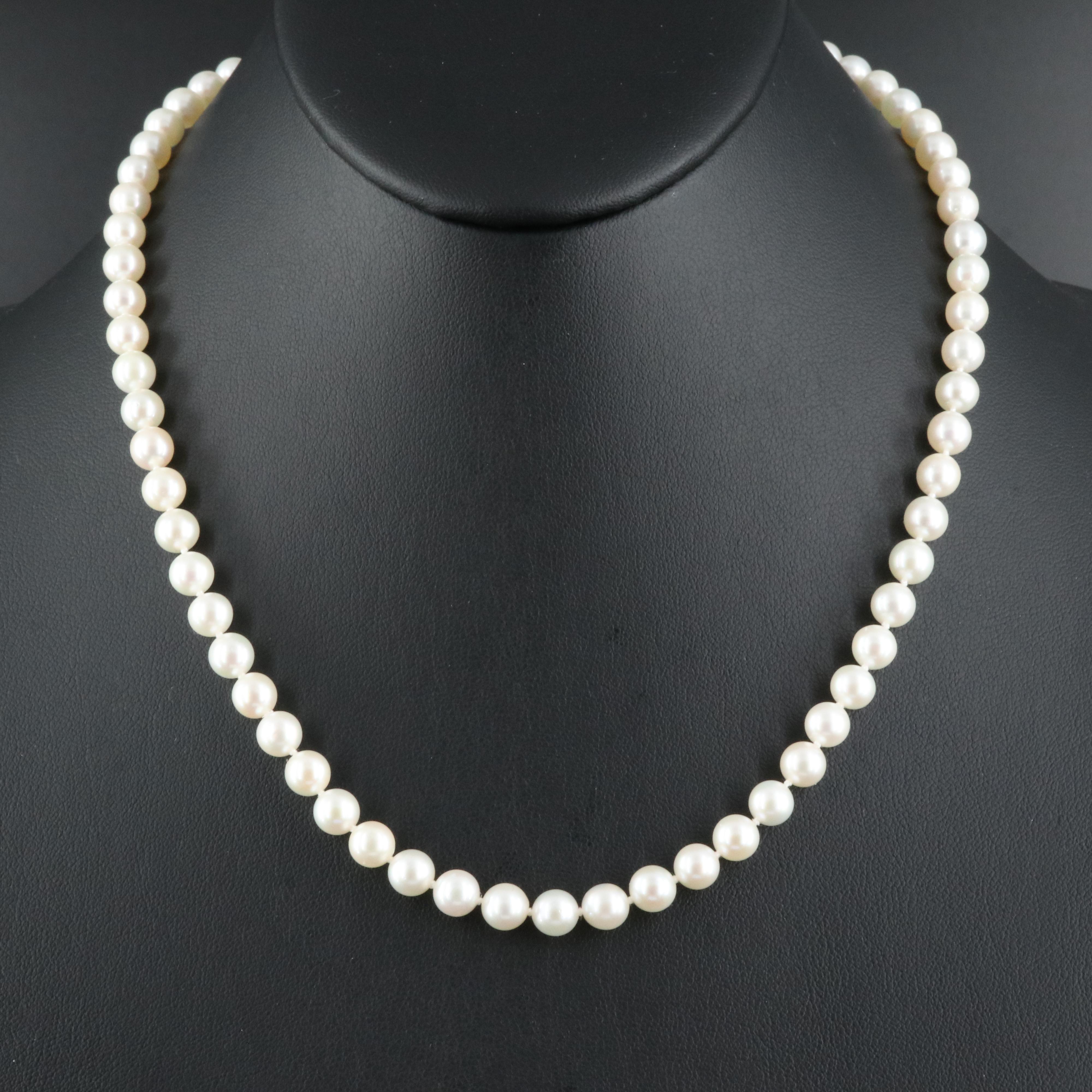 Blue Lagoon Mikimoto Pearl Necklace with 14K Clasp