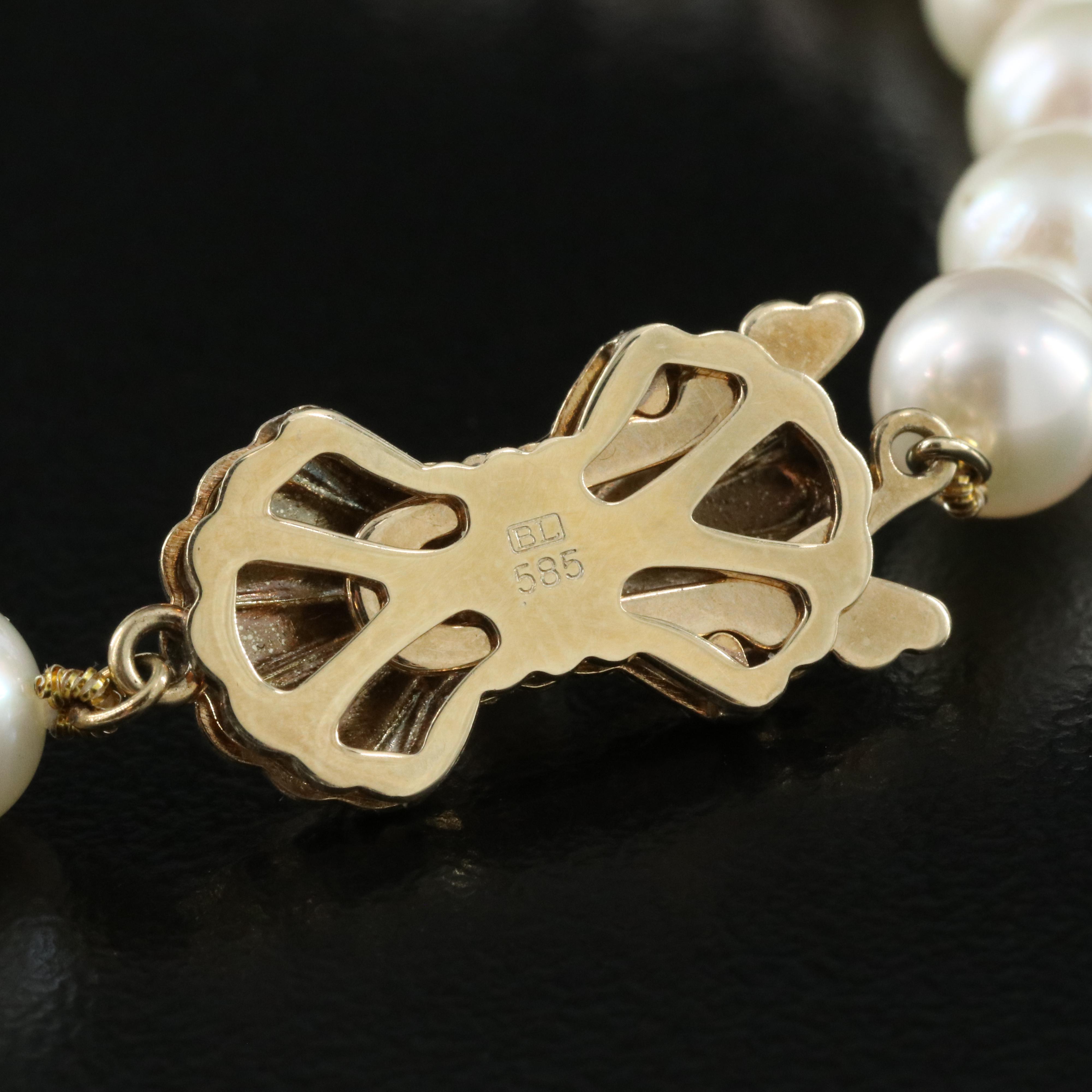 Blue Lagoon Mikimoto Pearl Necklace with 14K Clasp