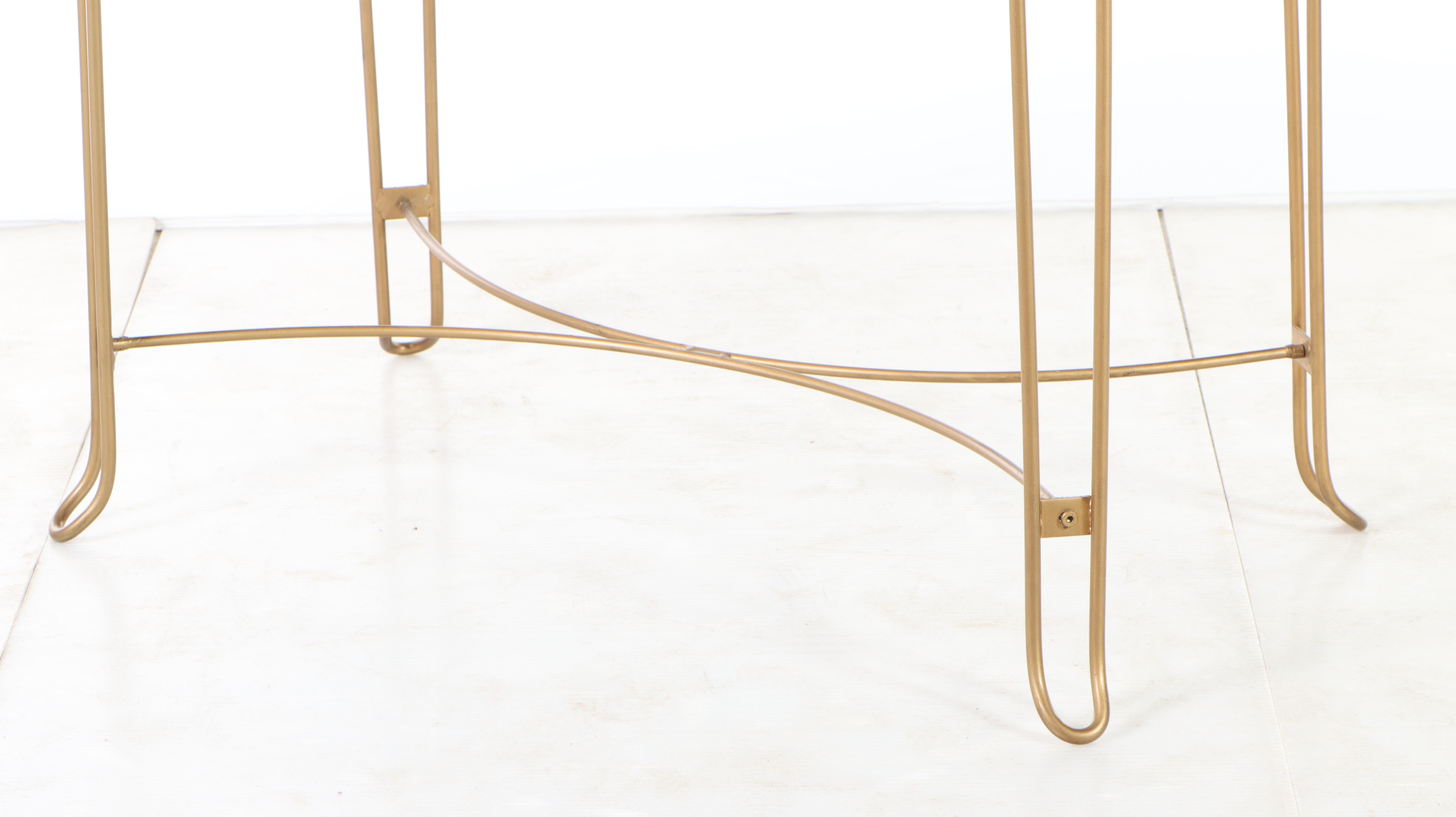 Gilt Metal and Glass Top Vanity Table