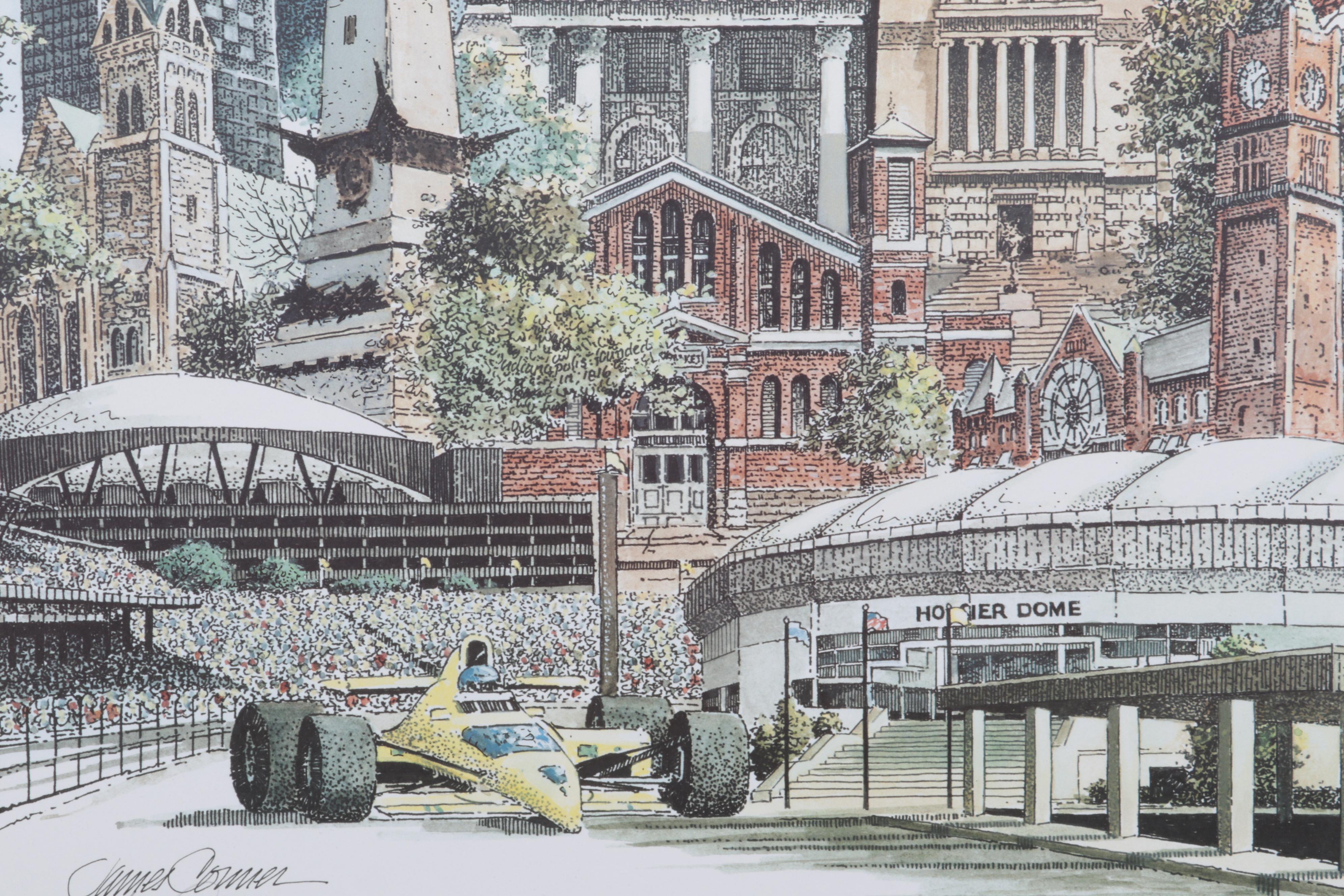 James Corner Offset Lithograph "Indianapolis," 21st Century