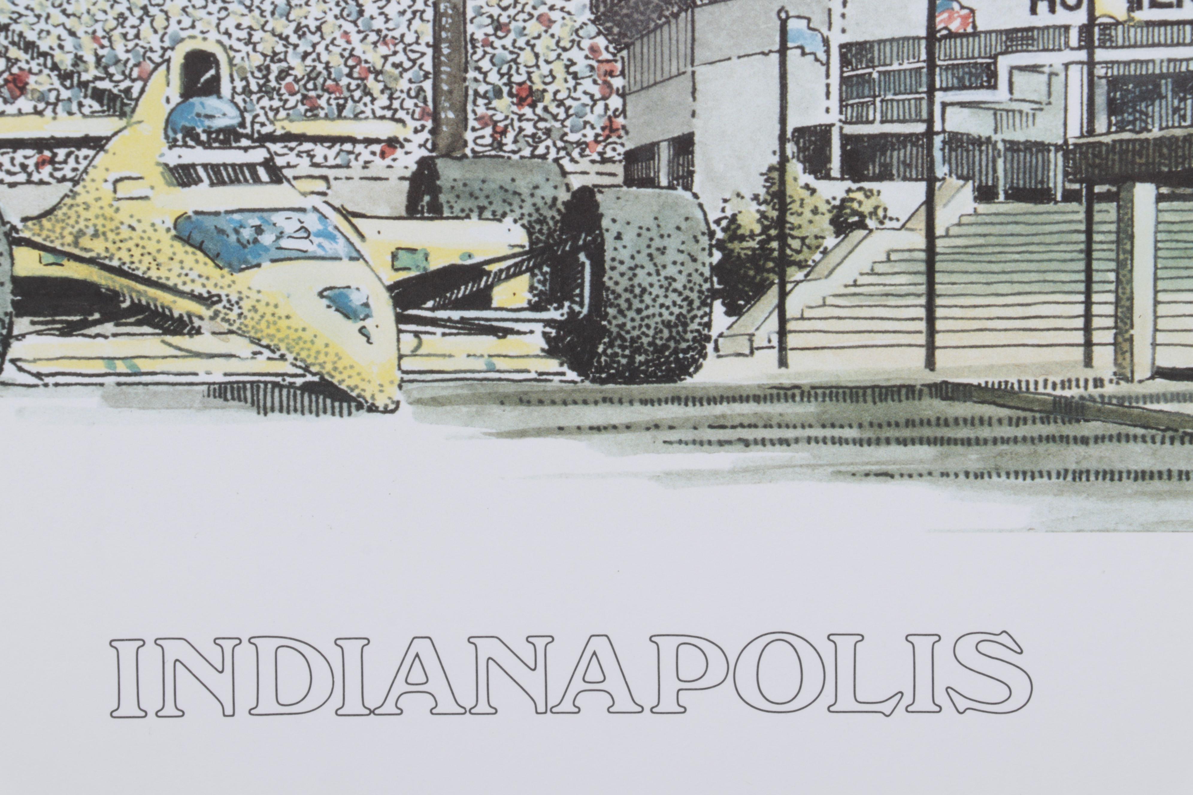 James Corner Offset Lithograph "Indianapolis," 21st Century