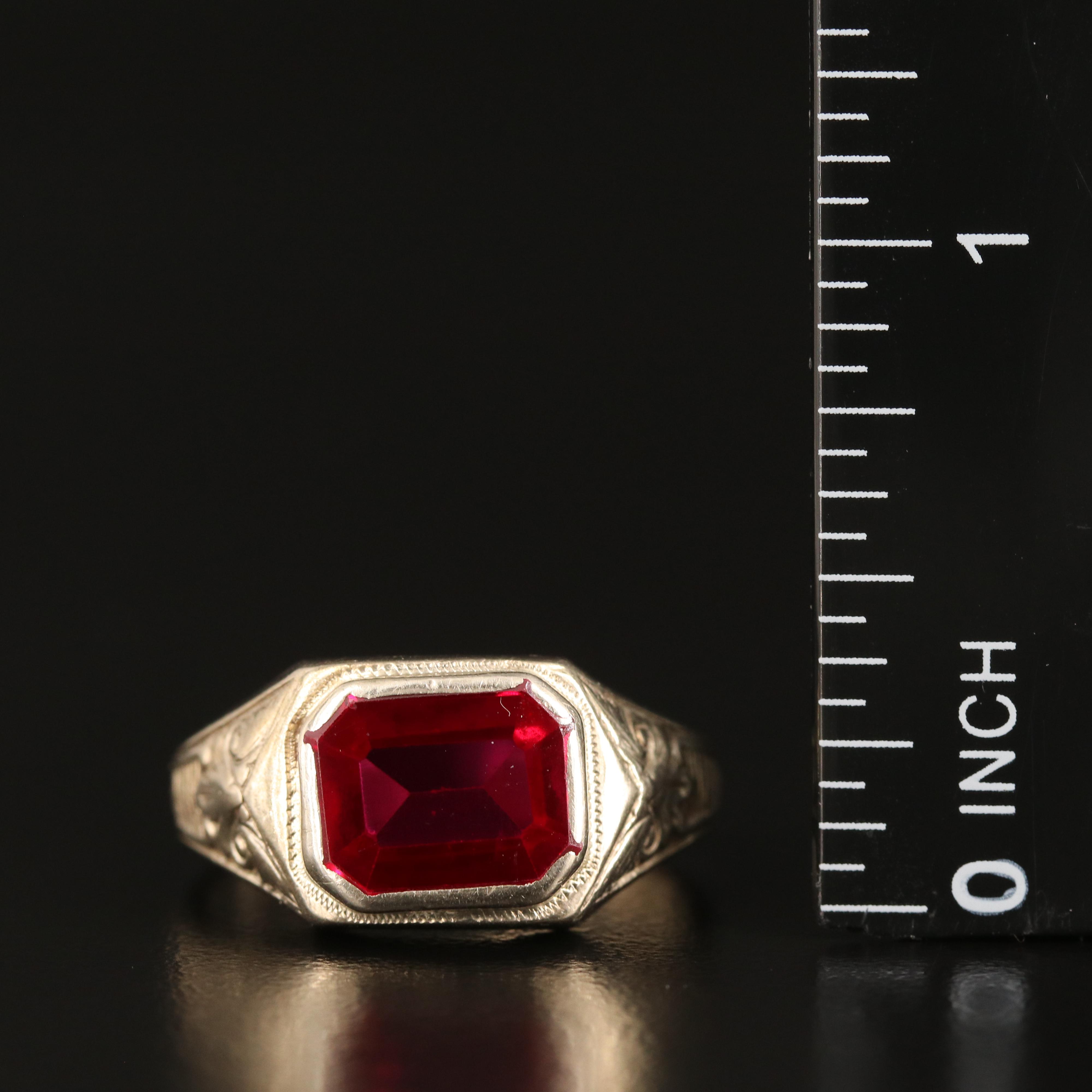 Vintage 10K Ruby Signet Ring
