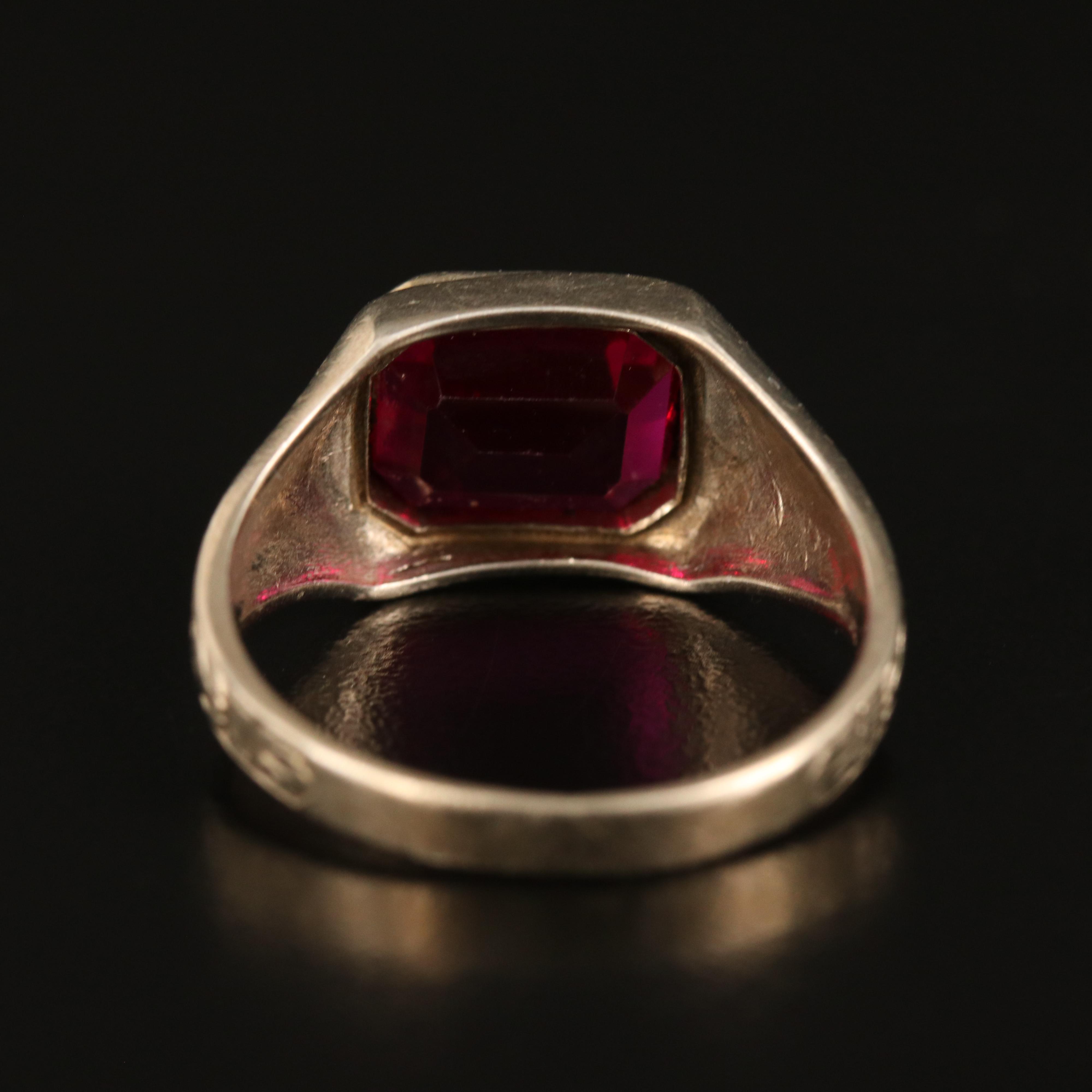 Vintage 10K Ruby Signet Ring