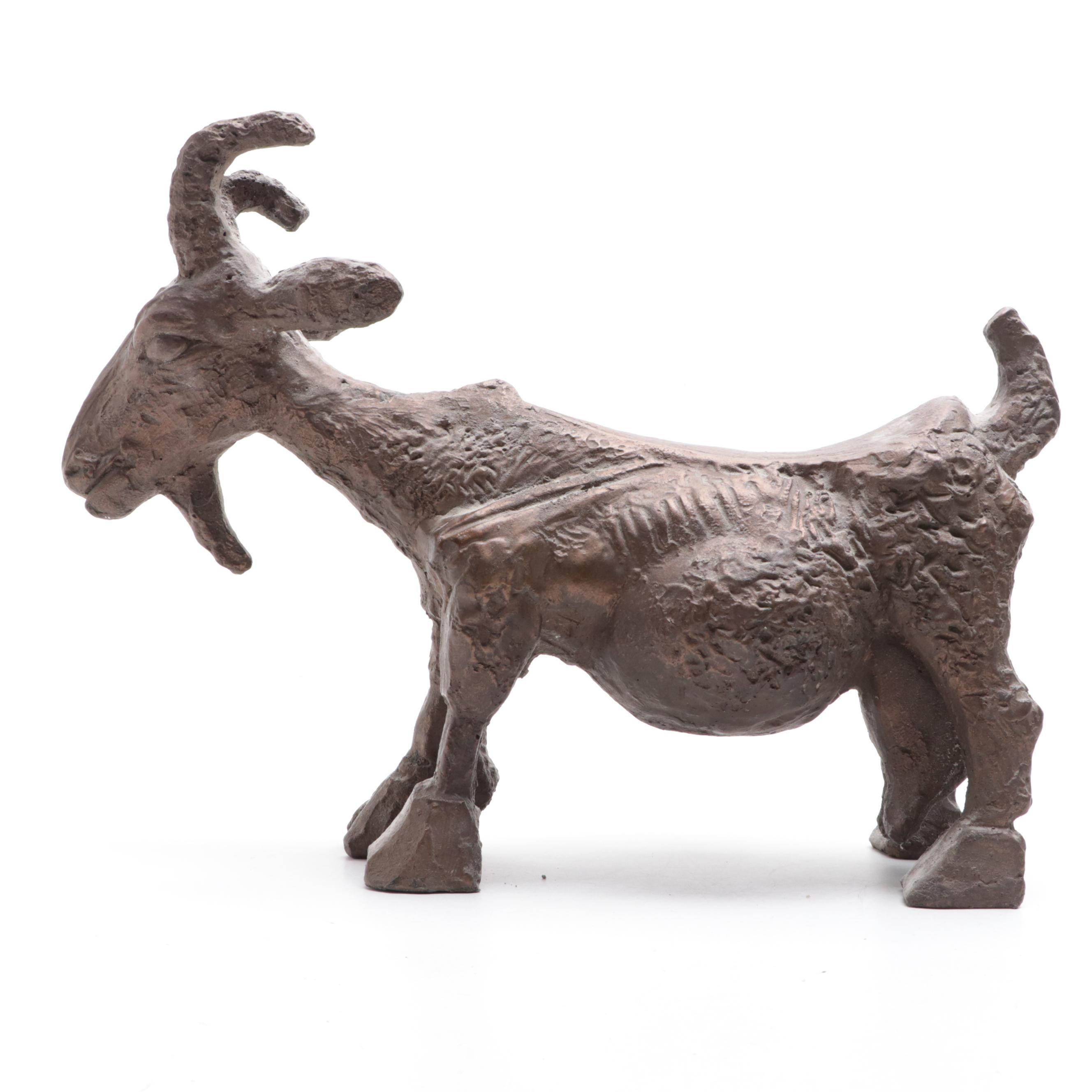 Bronzed Composition Sculpture After Pablo Picasso "She Goat"