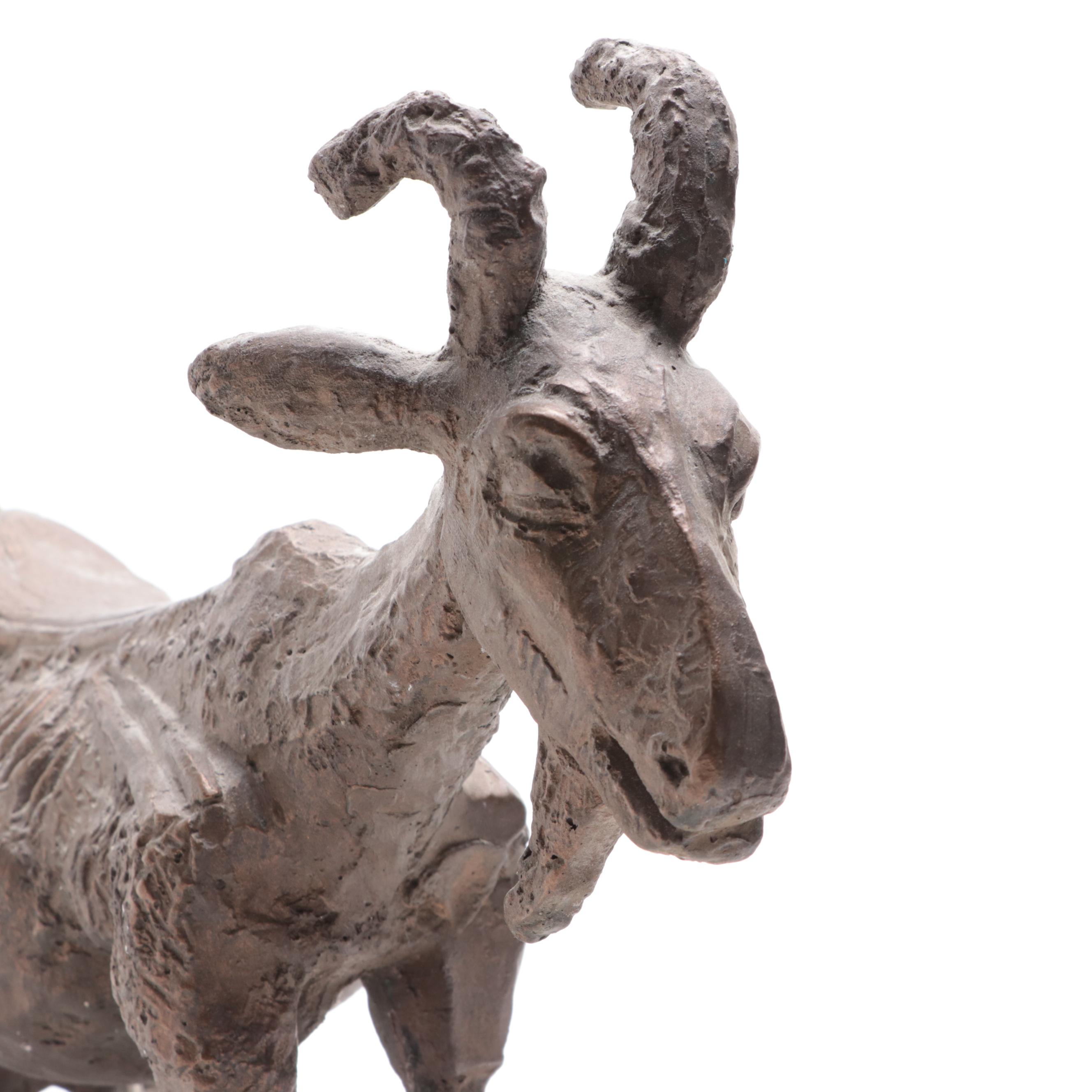 Bronzed Composition Sculpture After Pablo Picasso "She Goat"