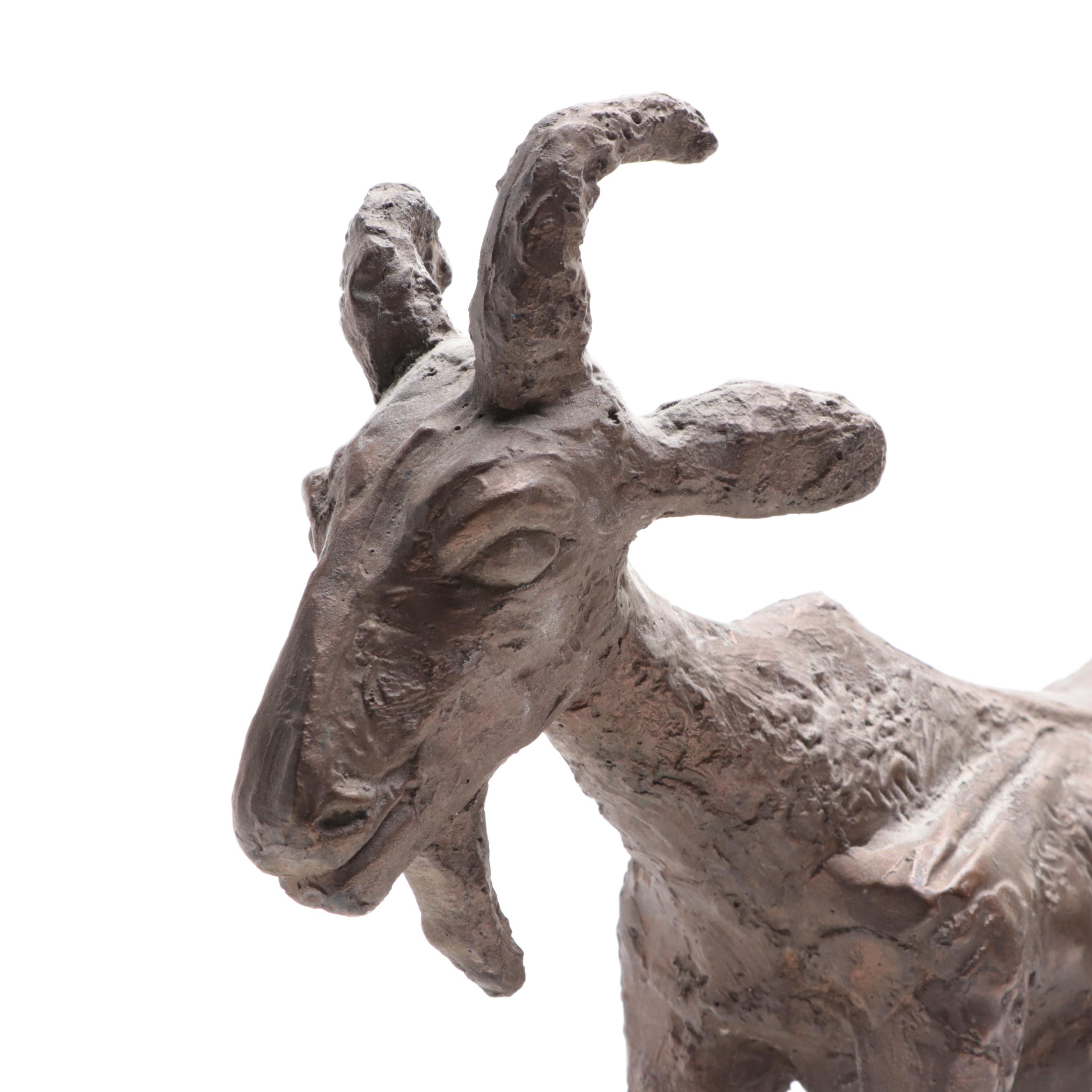 Bronzed Composition Sculpture After Pablo Picasso "She Goat"
