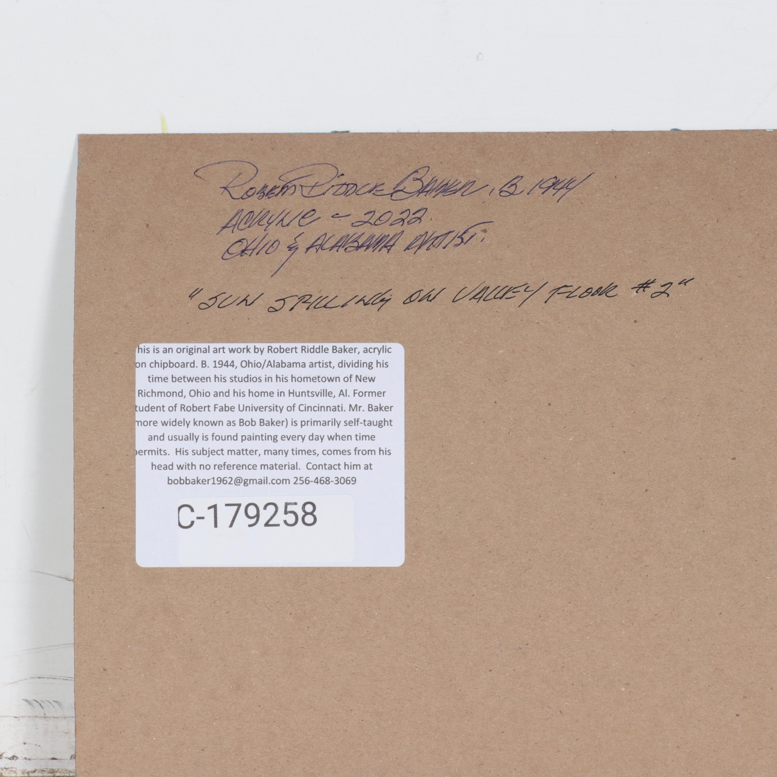 Robert Riddle Baker Acrylic Painting "Sun Spilling on Valley Floor #2"