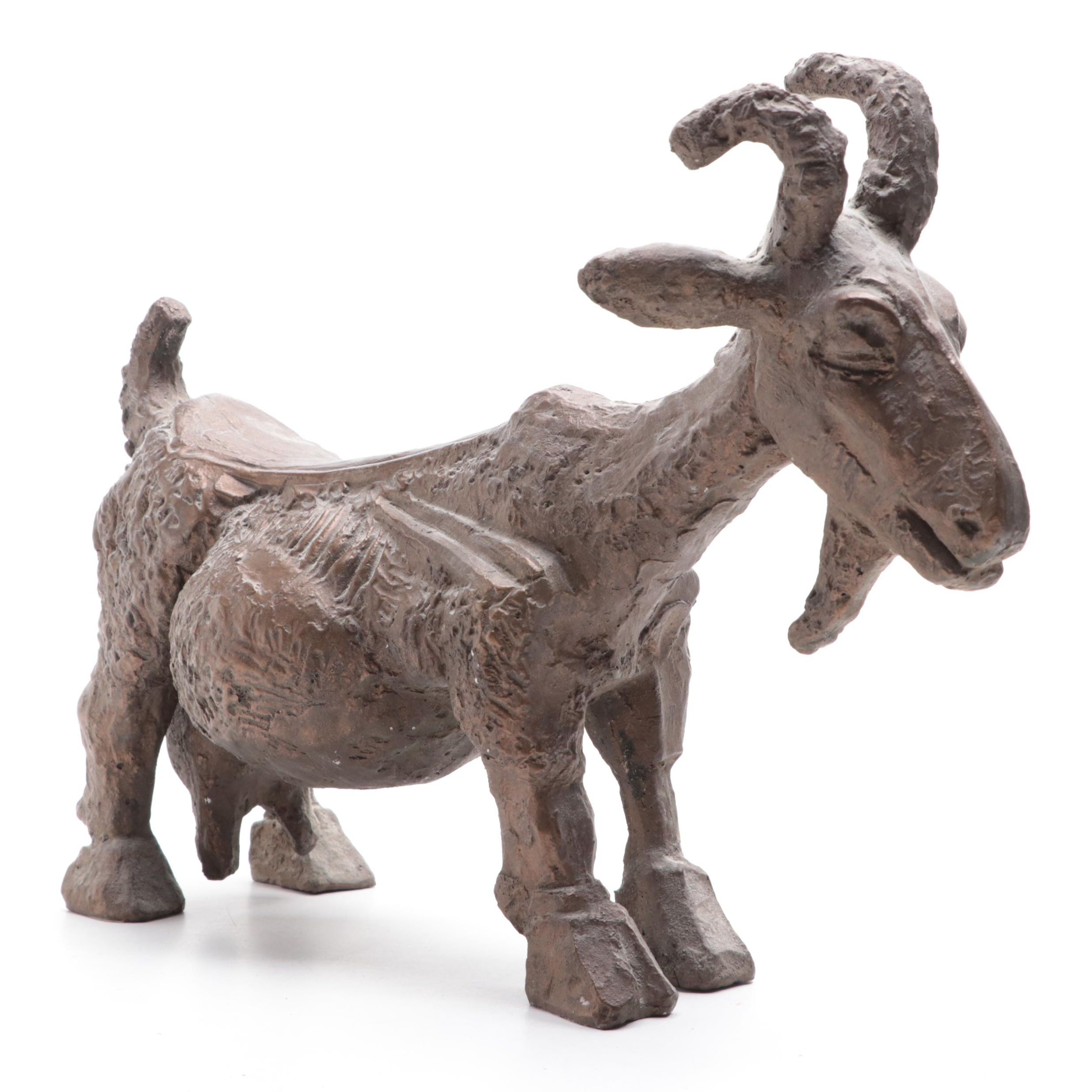 Bronzed Composition Sculpture After Pablo Picasso "She Goat"