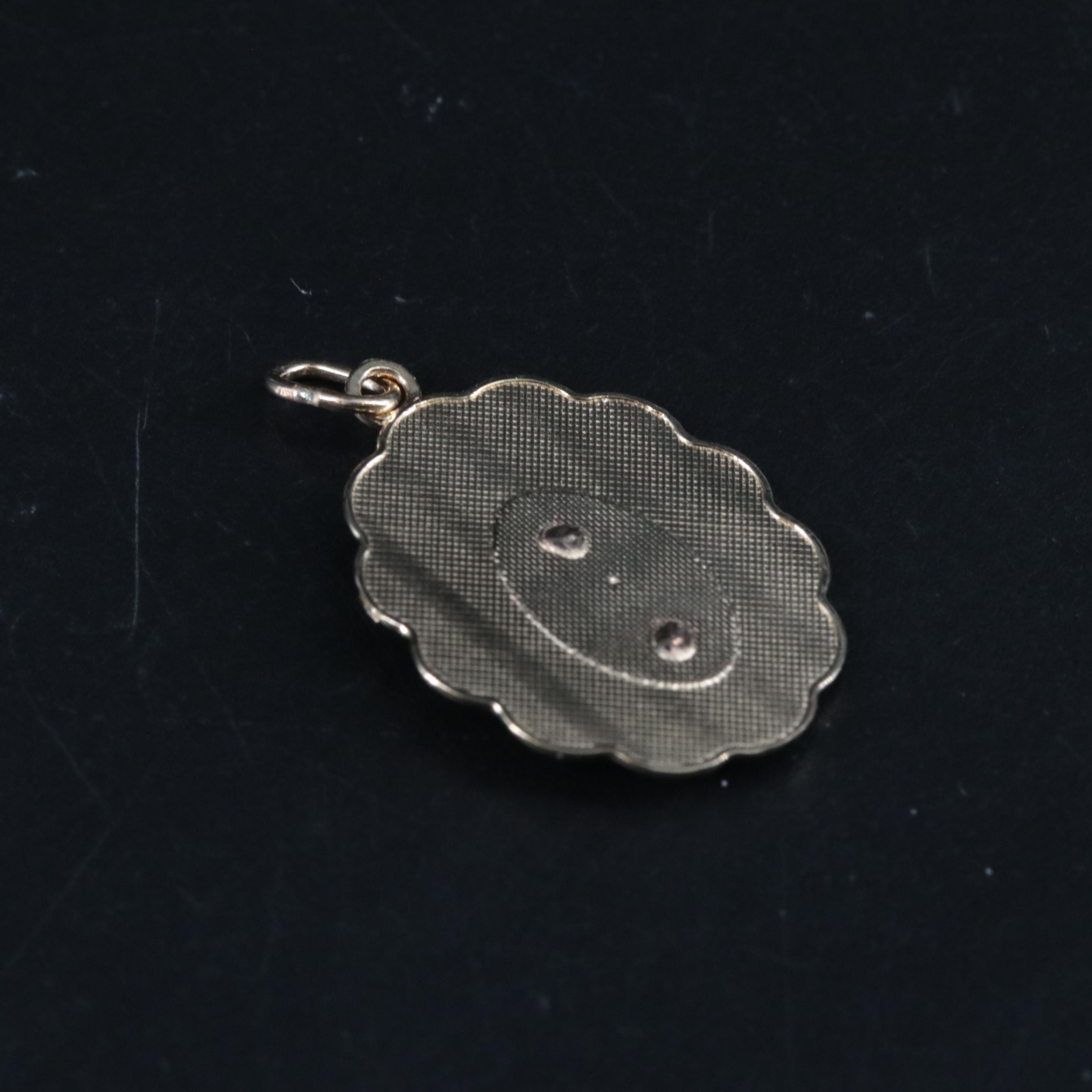 Tri-Colored 14K Virgin of Guadalupe Pendant