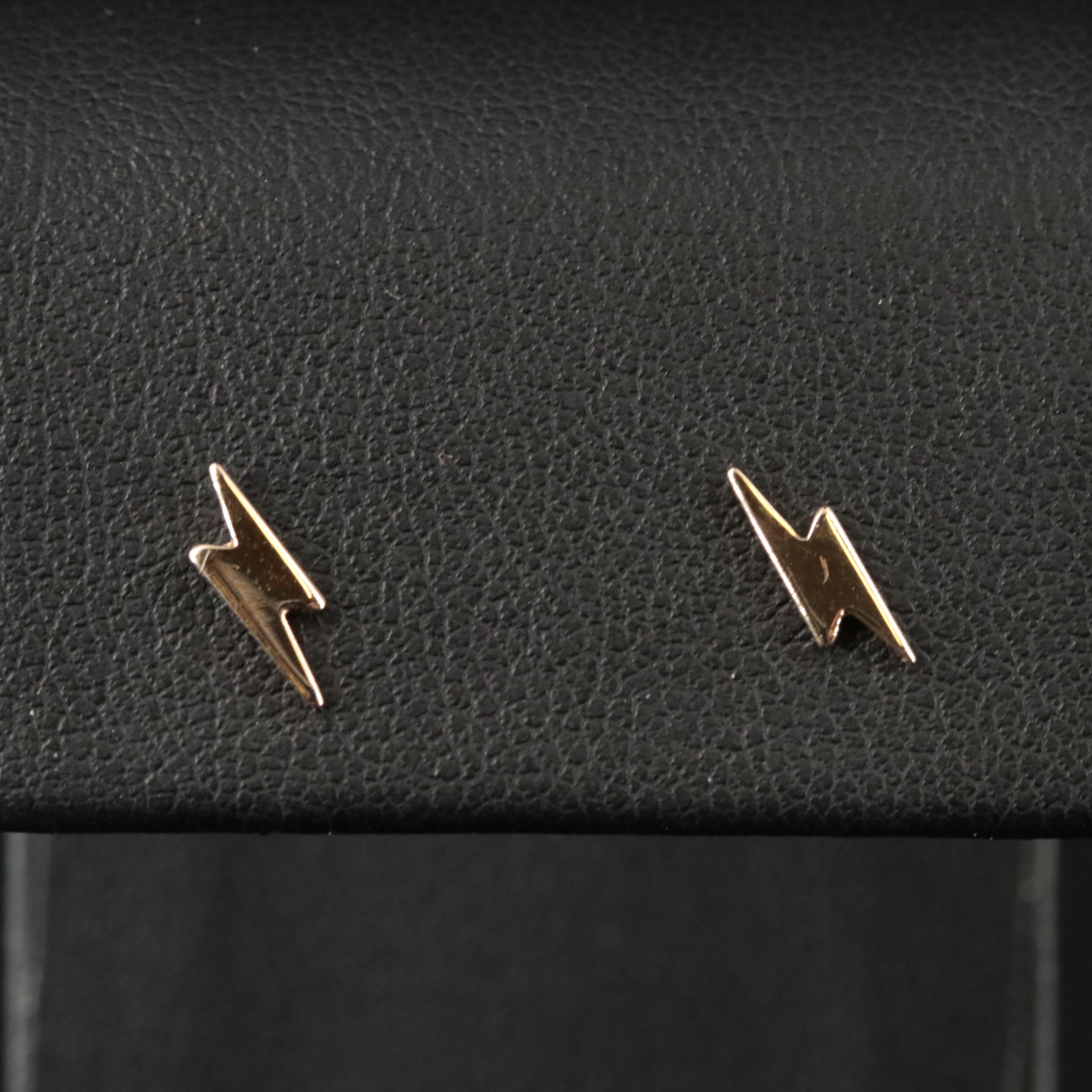 14K Lightning Bolt Stud Earrings