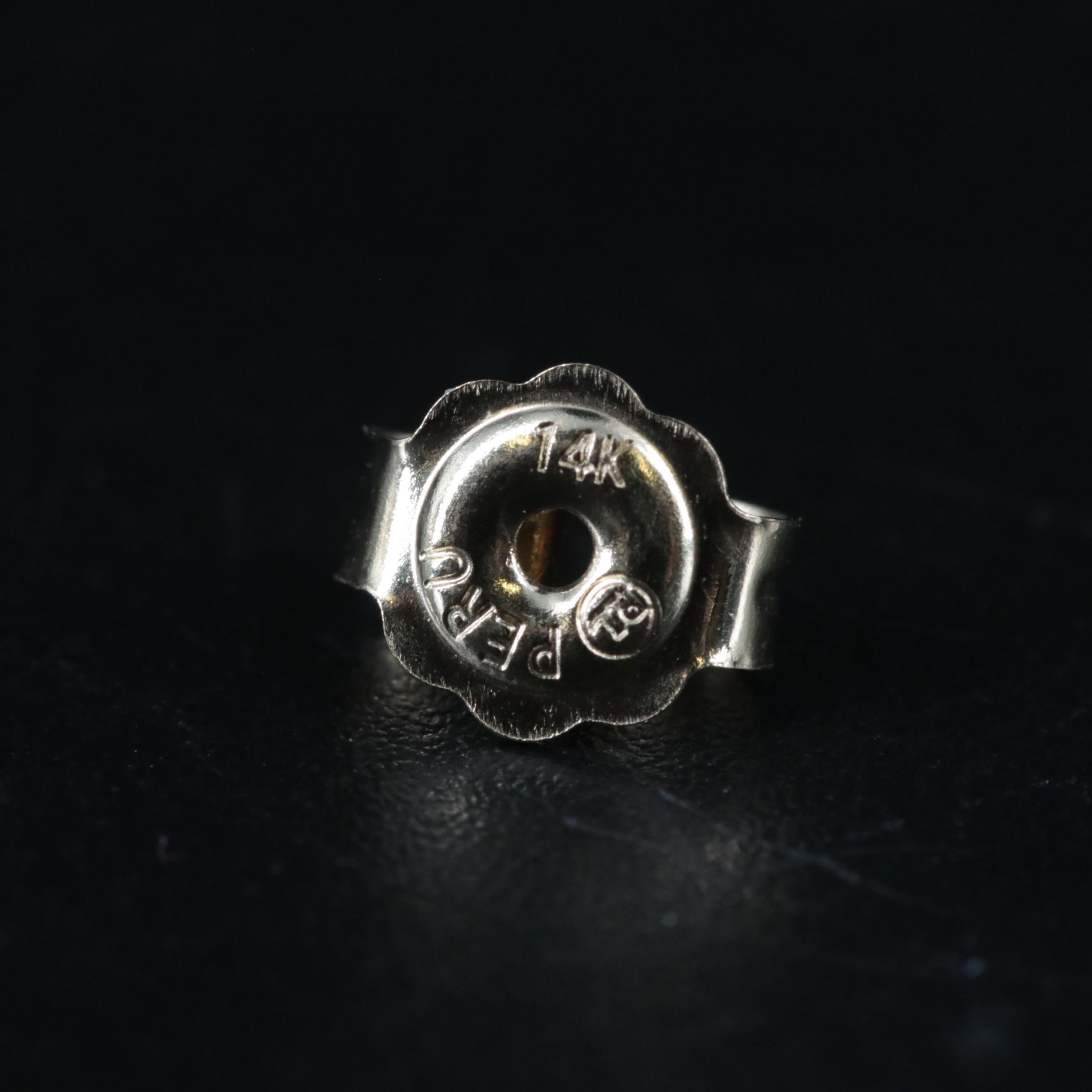 14K Lightning Bolt Stud Earrings