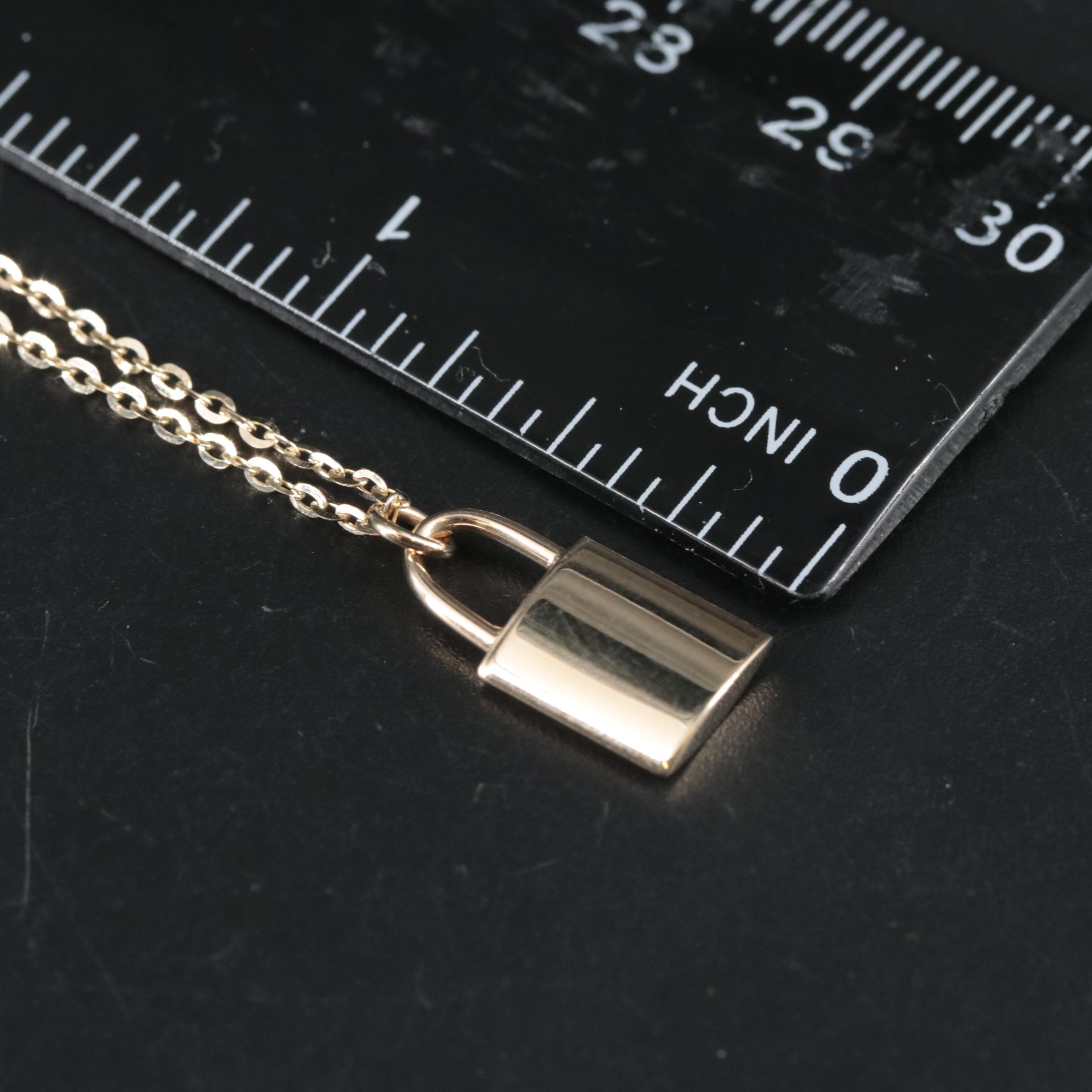 14K Padlock Necklace